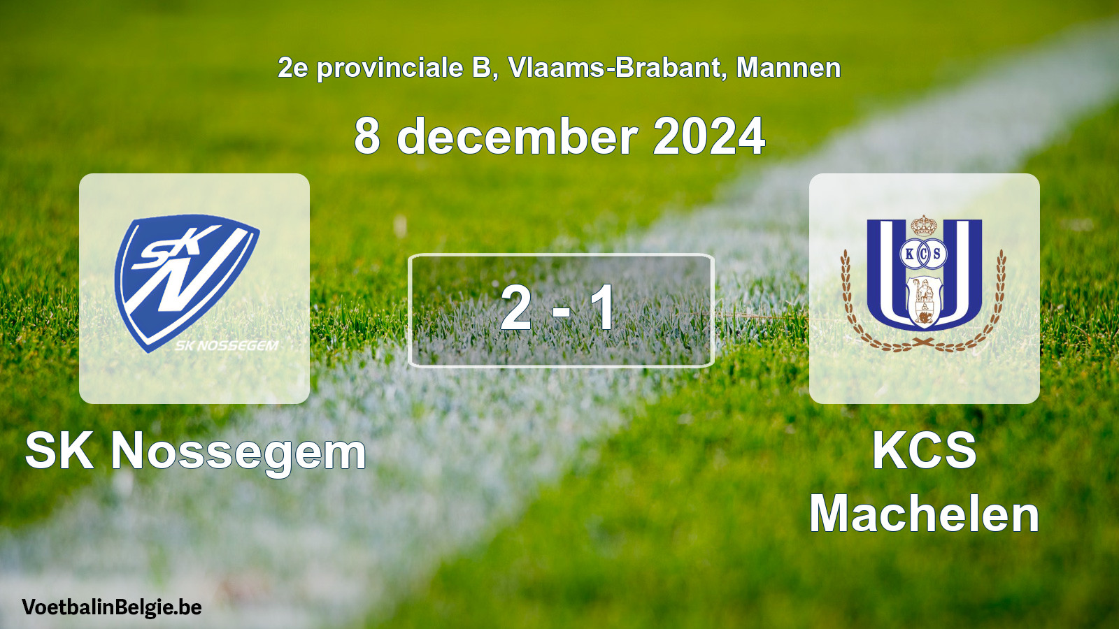 Gespeelde wedstrijd mannenvoetbal: SK Nossegem - KCS Machelen 2 - 1 (8 december 2024)