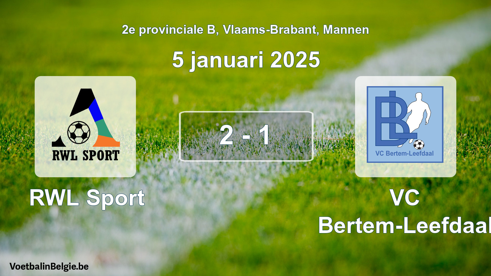 Played match men football: RWL Sport - VC Bertem-Leefdaal 2 - 1 (5 January 2025)