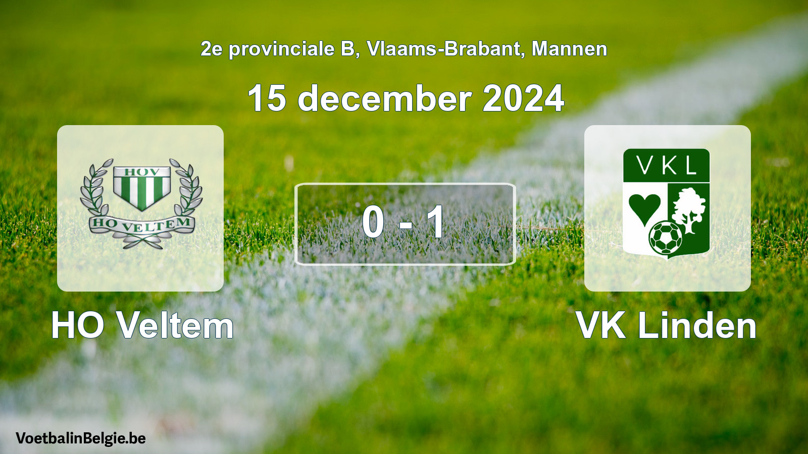 Gespeelde wedstrijd mannenvoetbal: HO Veltem - VK Linden 0 - 1 (15 december 2024)