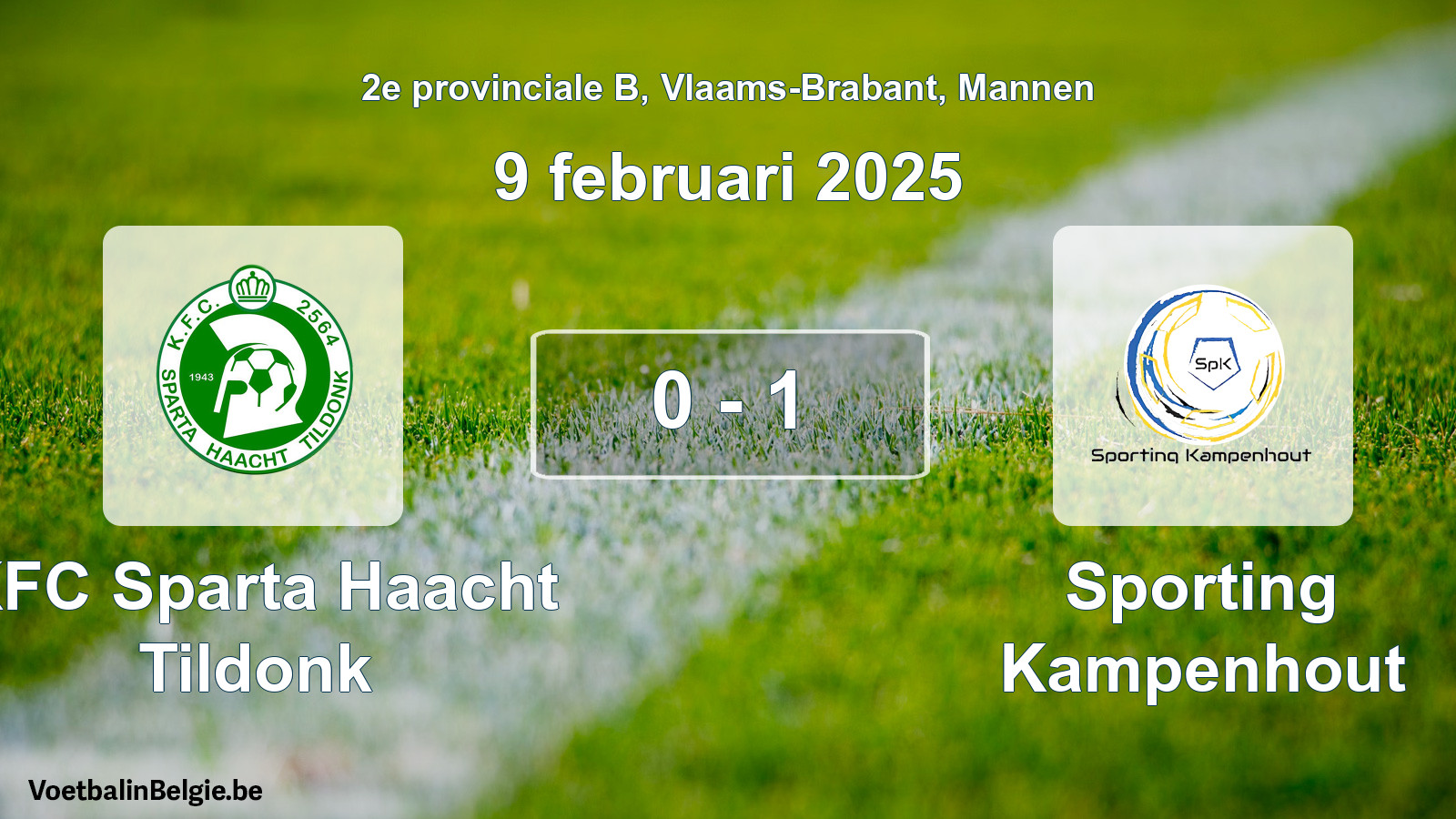 Gespeelde wedstrijd mannenvoetbal: KFC Sparta Haacht Tildonk - Sporting Kampenhout 0 - 1 (9 februari 2025)