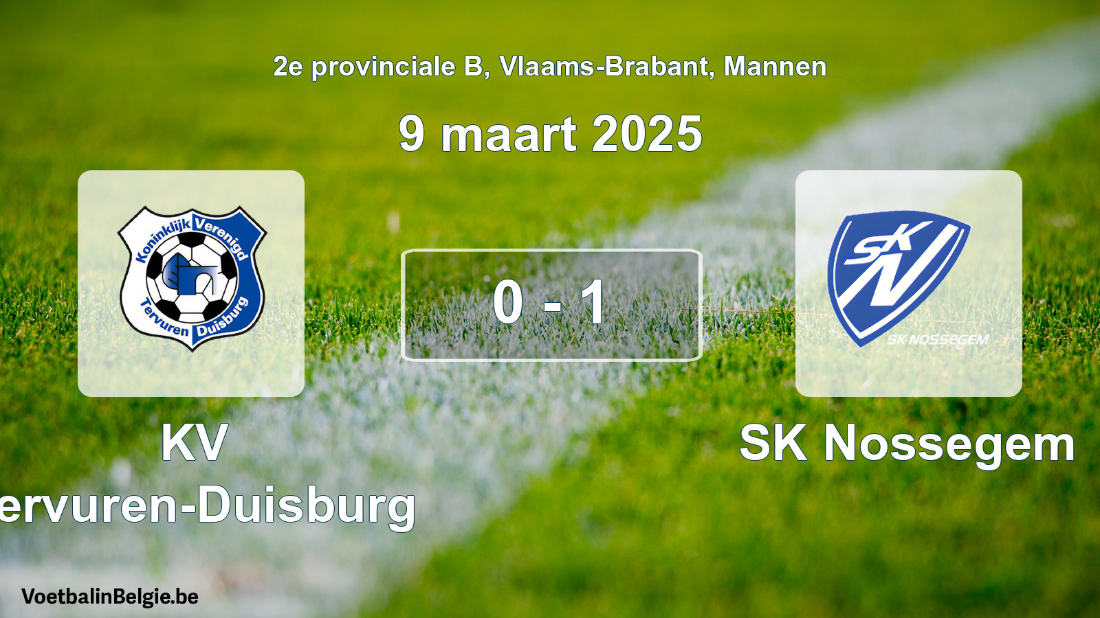 Gespeelde wedstrijd mannenvoetbal: KV Tervuren-Duisburg - SK Nossegem 0 - 1 (9 maart 2025)