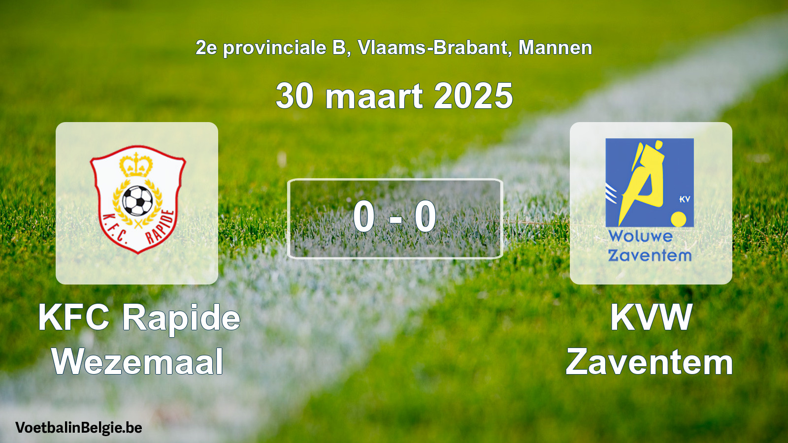 Gespeelde wedstrijd mannenvoetbal: KFC Rapide Wezemaal - KVW Zaventem 0 - 0 (30 maart 2025)