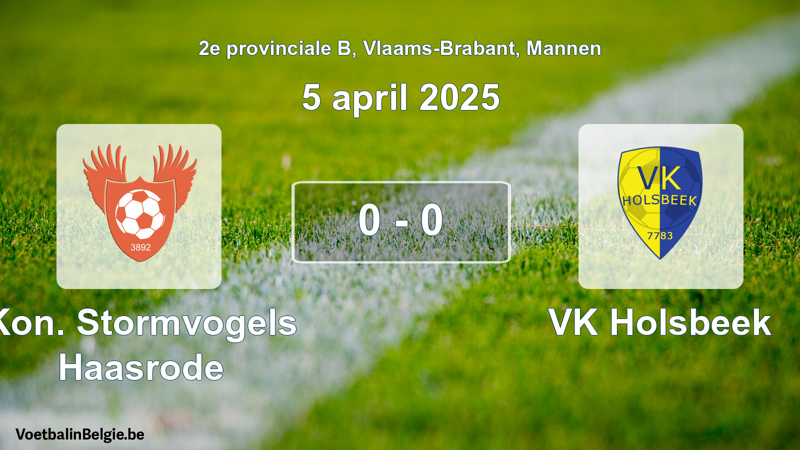 Gespeelde wedstrijd mannenvoetbal: Kon. Stormvogels Haasrode - VK Holsbeek 0 - 0 (5 april 2025)