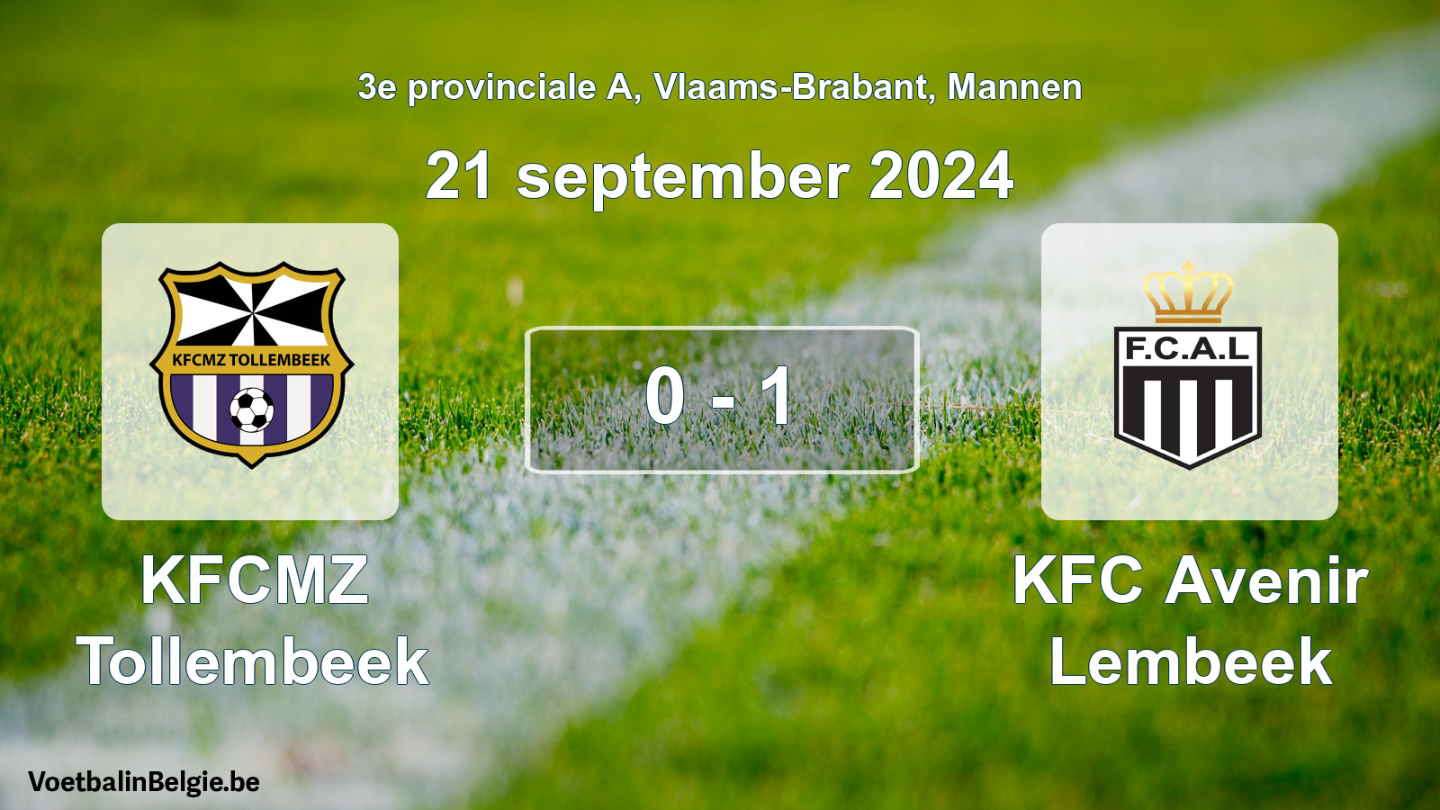 Gespeelde wedstrijd mannenvoetbal: KFCMZ Tollembeek - KFC Avenir Lembeek 0 - 1 (21 september 2024)