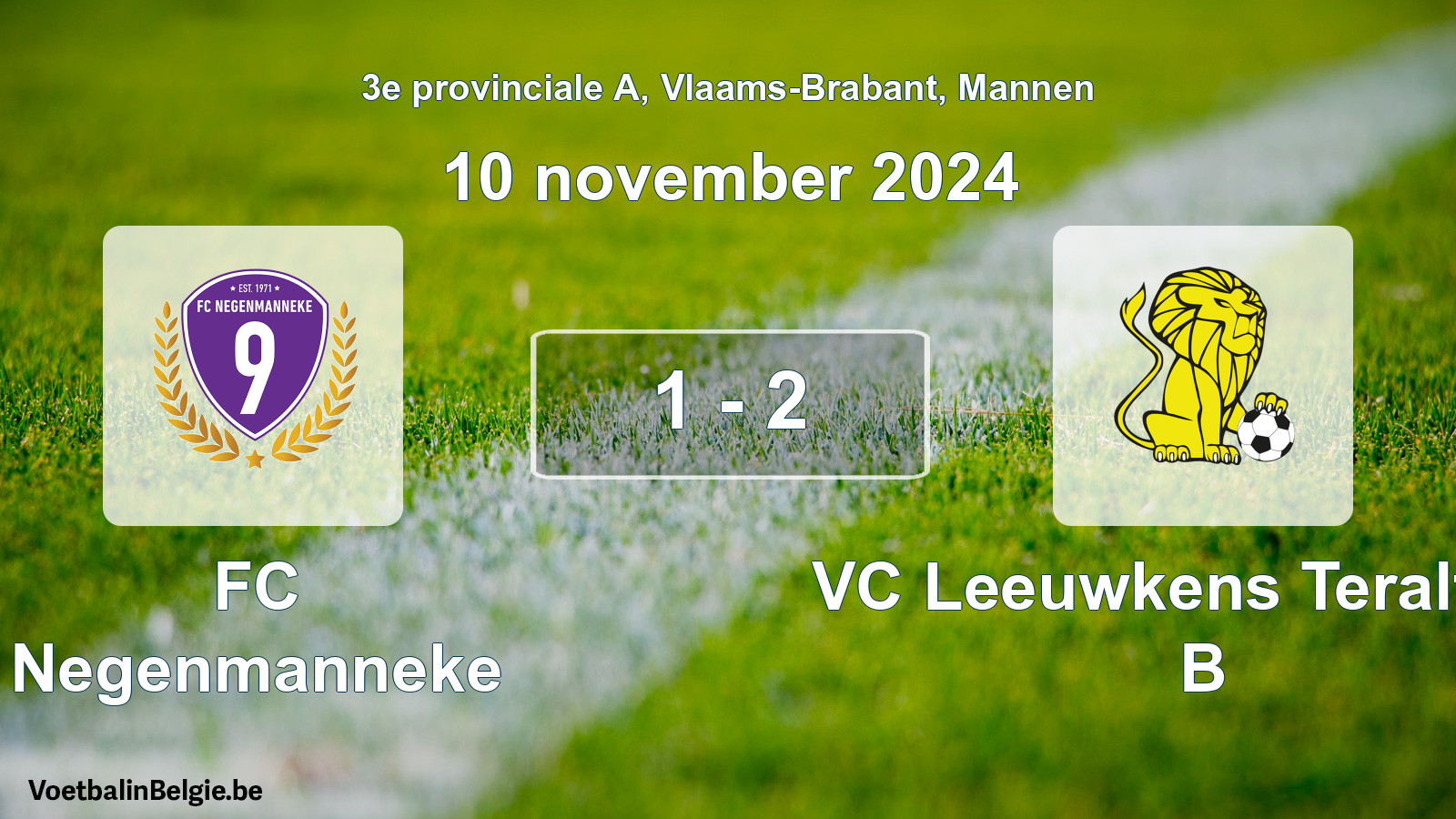 Played match men football: FC Negenmanneke - VC Leeuwkens Teralfene B 1 - 2 (10 November 2024)
