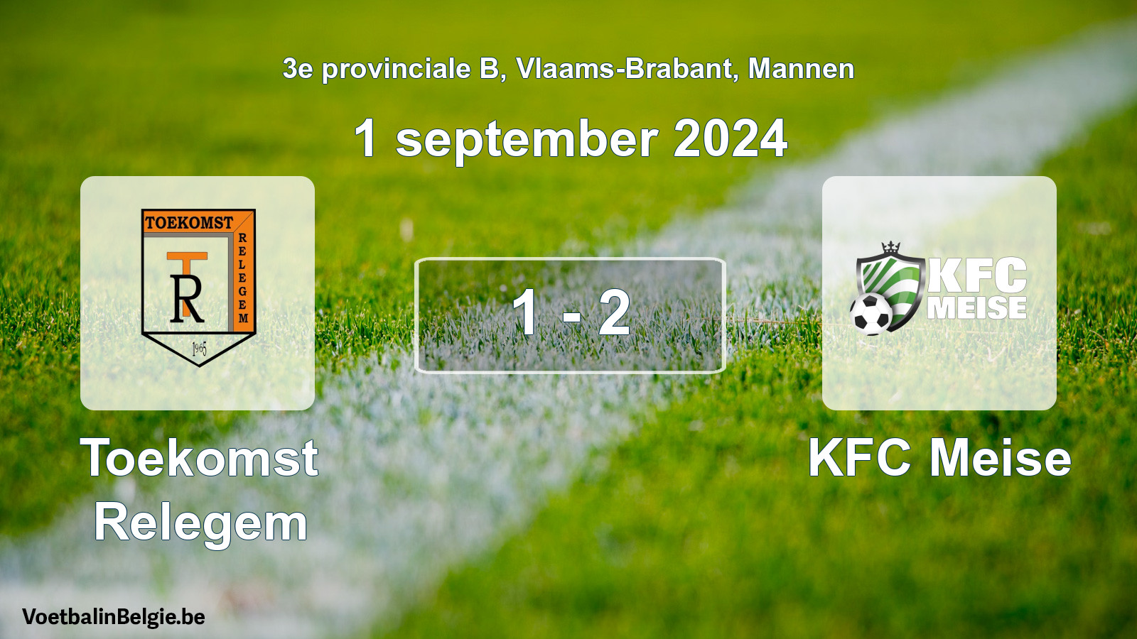 Gespeelde wedstrijd mannenvoetbal: Toekomst Relegem - KFC Meise 1 - 2 (1 september 2024)
