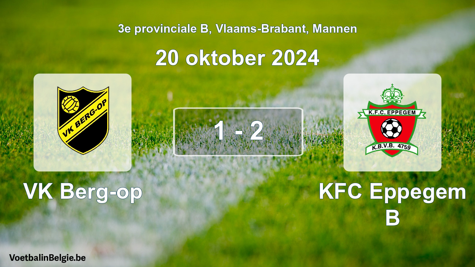 Gespeelde wedstrijd mannenvoetbal: VK Berg-op - KFC Eppegem B 1 - 2 (20 oktober 2024)
