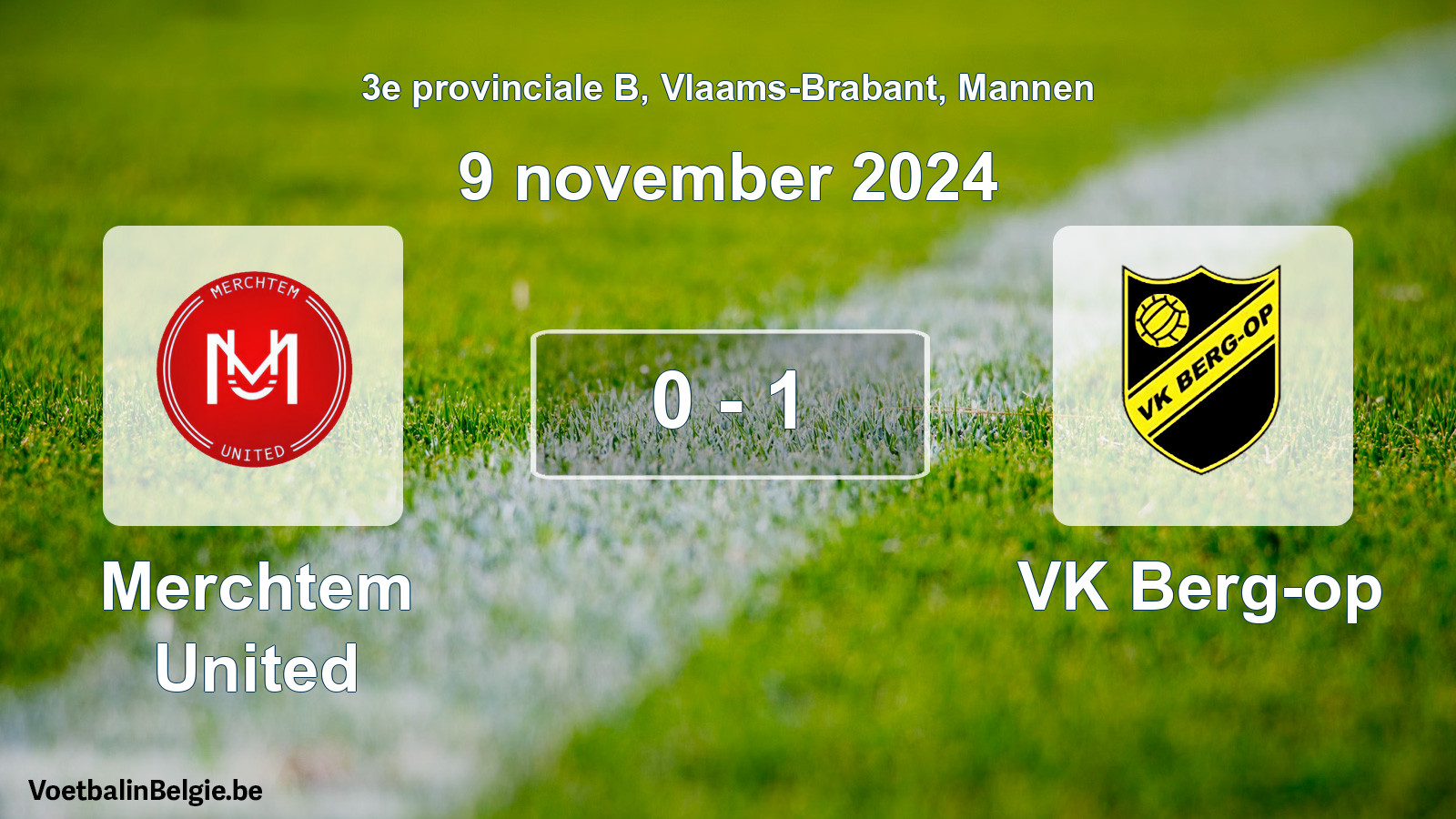 Gespeelde wedstrijd mannenvoetbal: Merchtem United - VK Berg-op 0 - 1 (9 november 2024)