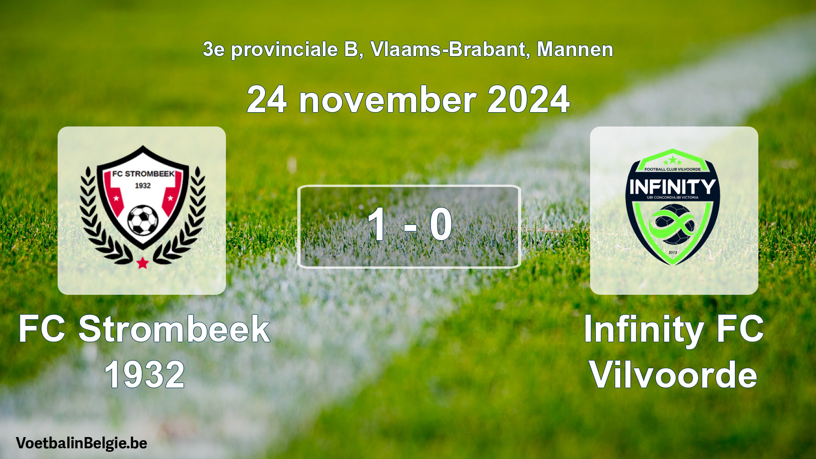 Gespeelde wedstrijd mannenvoetbal: FC Strombeek 1932 - Infinity FC Vilvoorde 1 - 0 (24 november 2024)