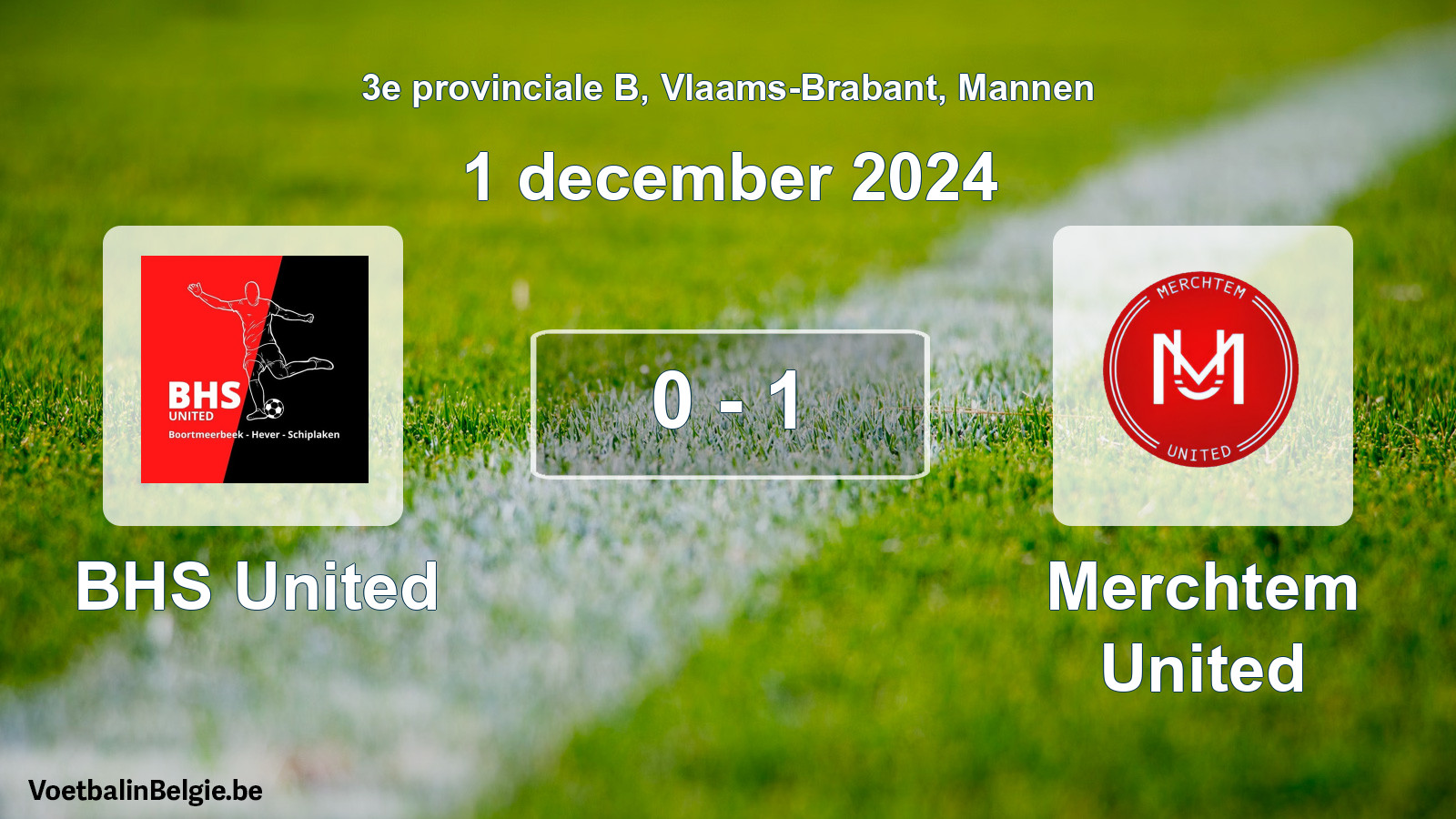 Gespeelde wedstrijd mannenvoetbal: BHS United - Merchtem United 0 - 1 (1 december 2024)