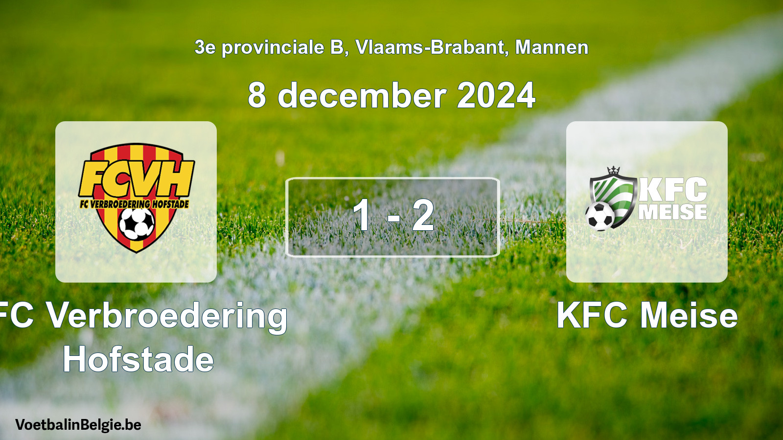 Gespeelde wedstrijd mannenvoetbal: FC Verbroedering Hofstade - KFC Meise 1 - 2 (8 december 2024)