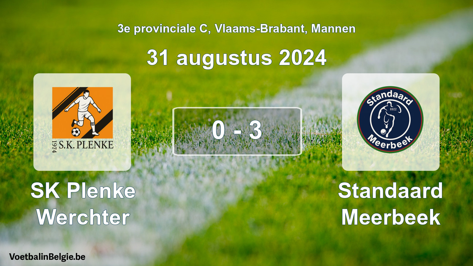Gespeelde wedstrijd mannenvoetbal: SK Plenke Werchter - Standaard Meerbeek 0 - 3 (31 augustus 2024)