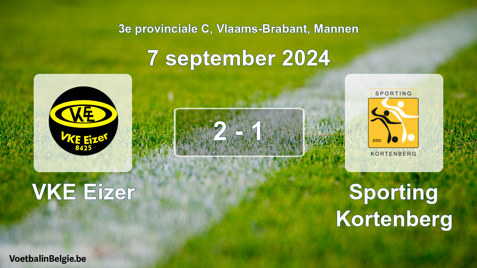 Gespeelde wedstrijd mannenvoetbal: VKE Eizer - Sporting Kortenberg 2 - 1 (7 september 2024)