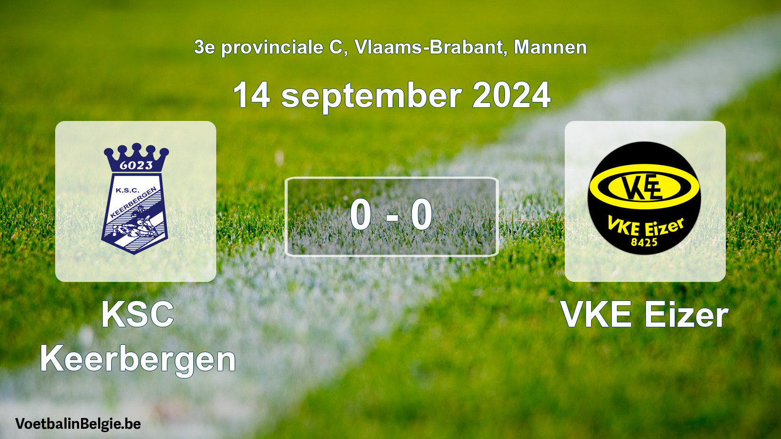 Gespeelde wedstrijd mannenvoetbal: KSC Keerbergen - VKE Eizer 0 - 0 (14 september 2024)