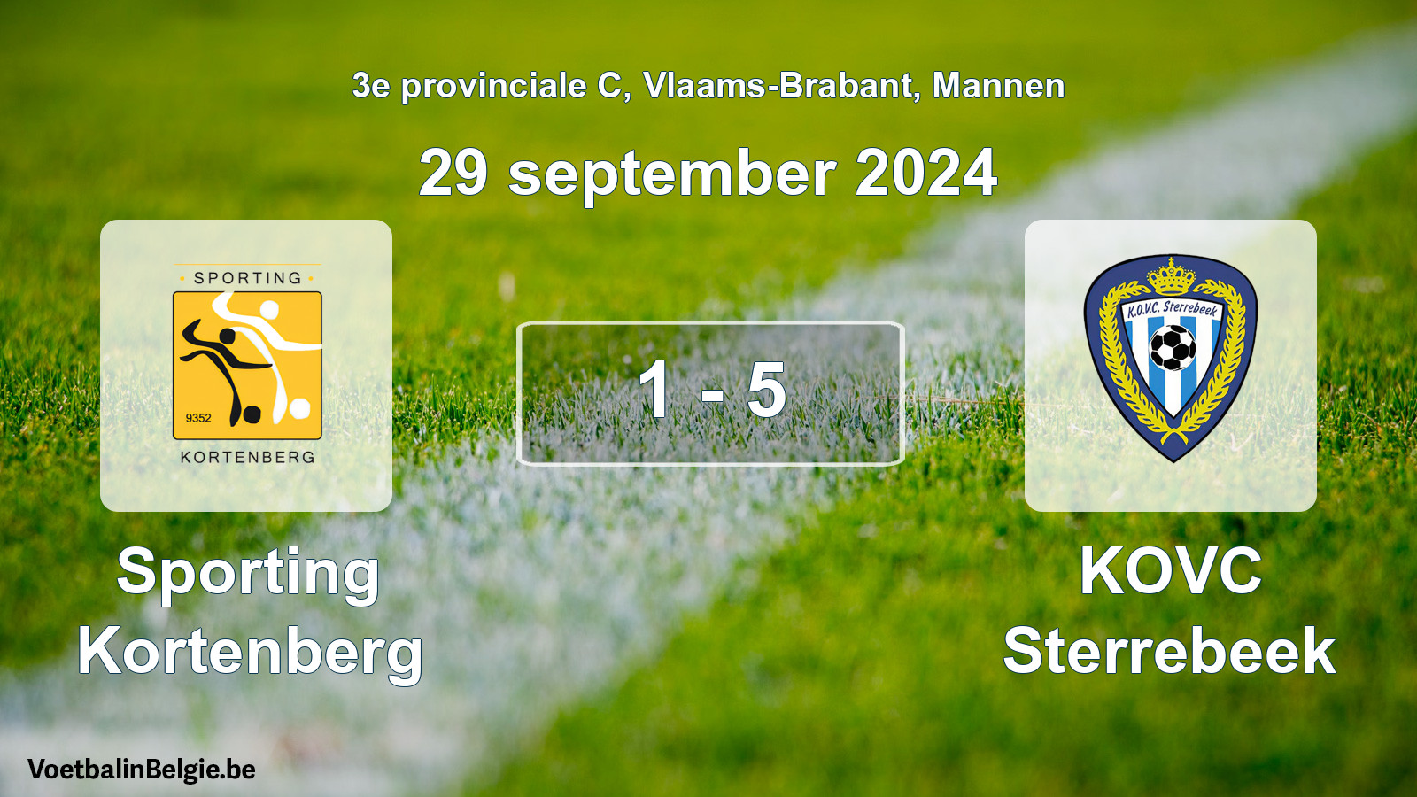 Gespeelde wedstrijd mannenvoetbal: Sporting Kortenberg - KOVC Sterrebeek 1 - 5 (29 september 2024)