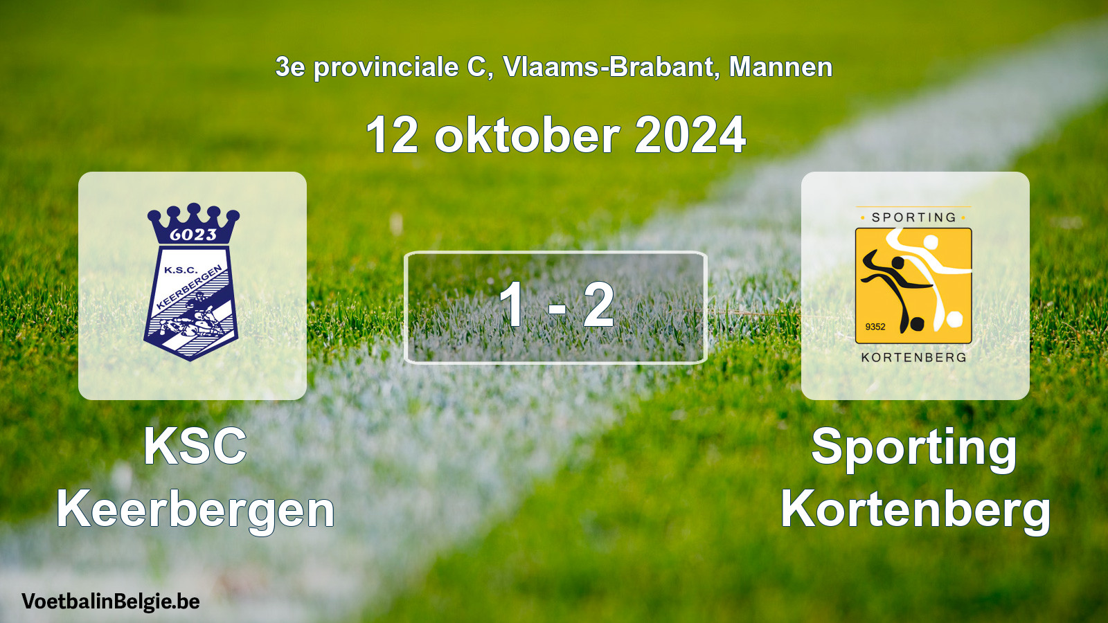 Gespeelde wedstrijd mannenvoetbal: KSC Keerbergen - Sporting Kortenberg 1 - 2 (12 oktober 2024)