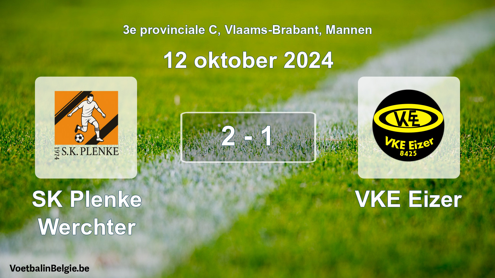 Gespeelde wedstrijd mannenvoetbal: SK Plenke Werchter - VKE Eizer 2 - 1 (12 oktober 2024)