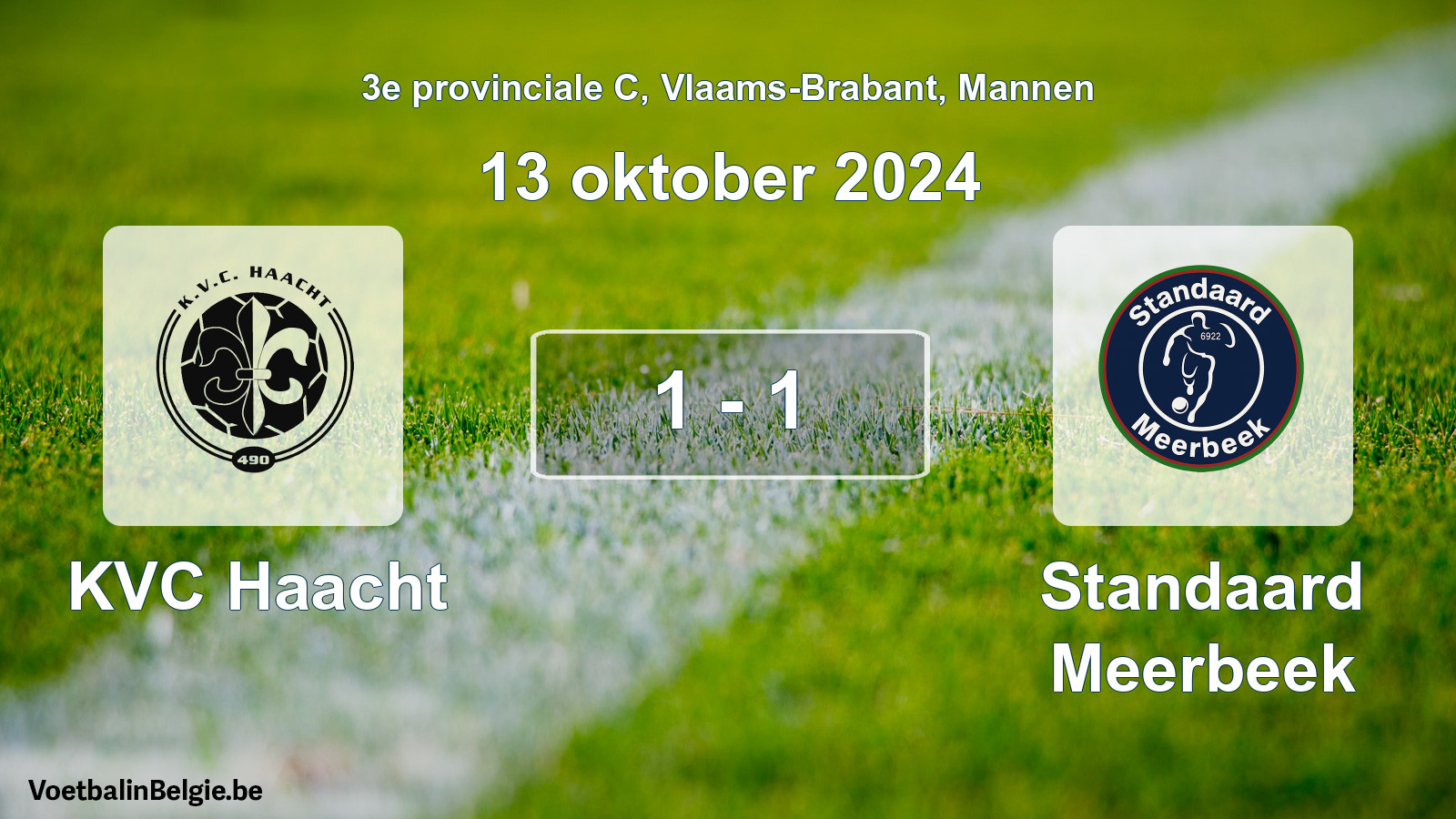 Gespeelde wedstrijd mannenvoetbal: KVC Haacht - Standaard Meerbeek 1 - 1 (13 oktober 2024)
