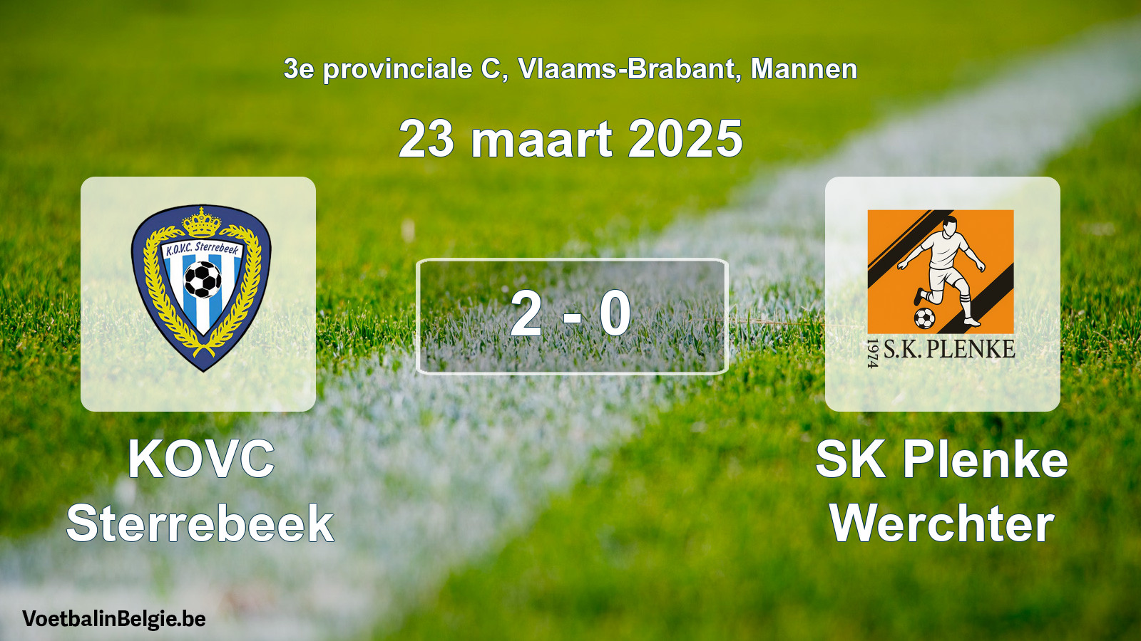 Gespeelde wedstrijd mannenvoetbal: KOVC Sterrebeek - SK Plenke Werchter 2 - 0 (23 maart 2025)