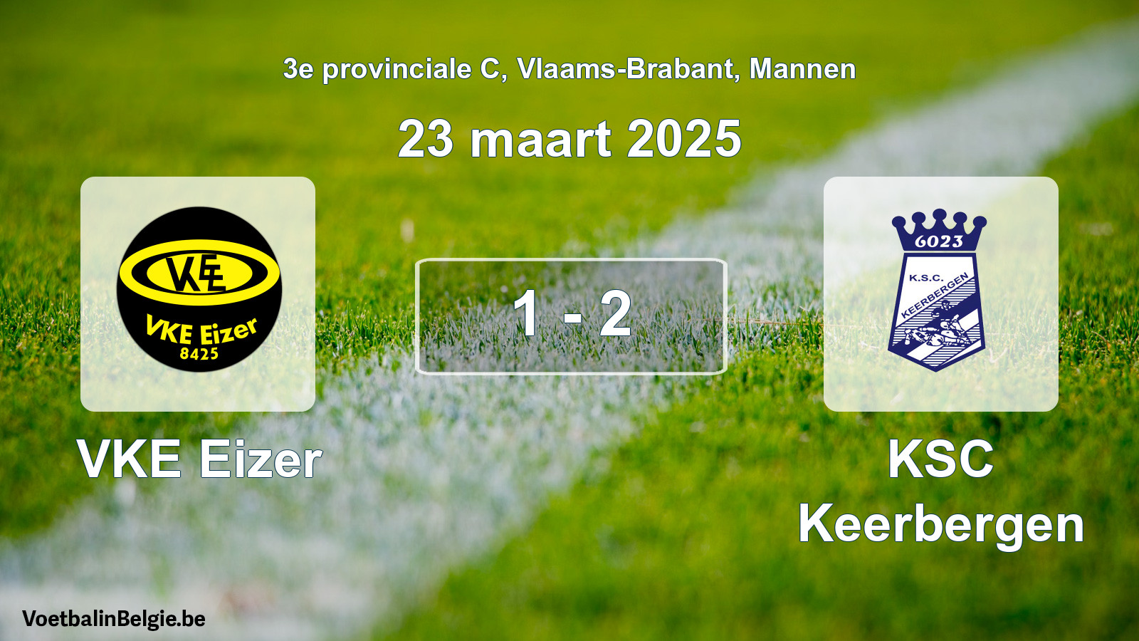Gespeelde wedstrijd mannenvoetbal: VKE Eizer - KSC Keerbergen 1 - 2 (23 maart 2025)