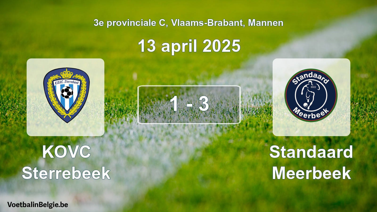 Gespeelde wedstrijd mannenvoetbal: KOVC Sterrebeek - Standaard Meerbeek 1 - 3 (13 april 2025)