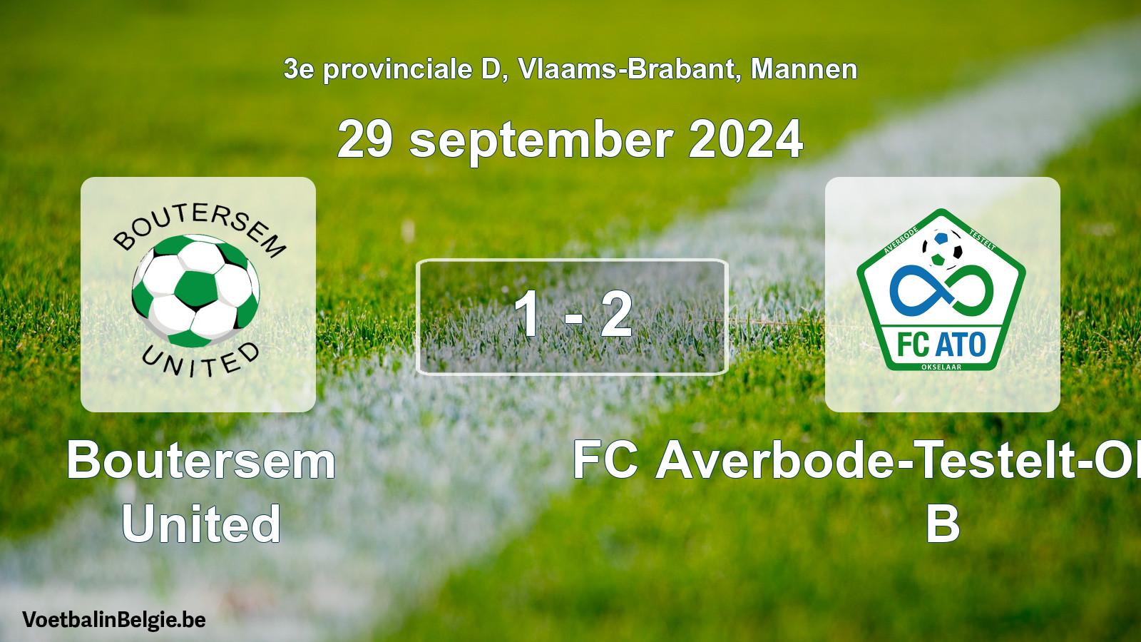 Gespeelde wedstrijd mannenvoetbal: Boutersem United - FC Averbode-Testelt-Okselaar B 1 - 2 (29 september 2024)