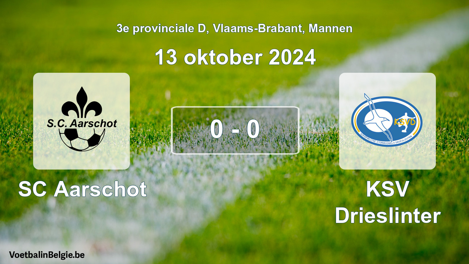 Gespeelde wedstrijd mannenvoetbal: SC Aarschot - KSV Drieslinter 0 - 0 (13 oktober 2024)