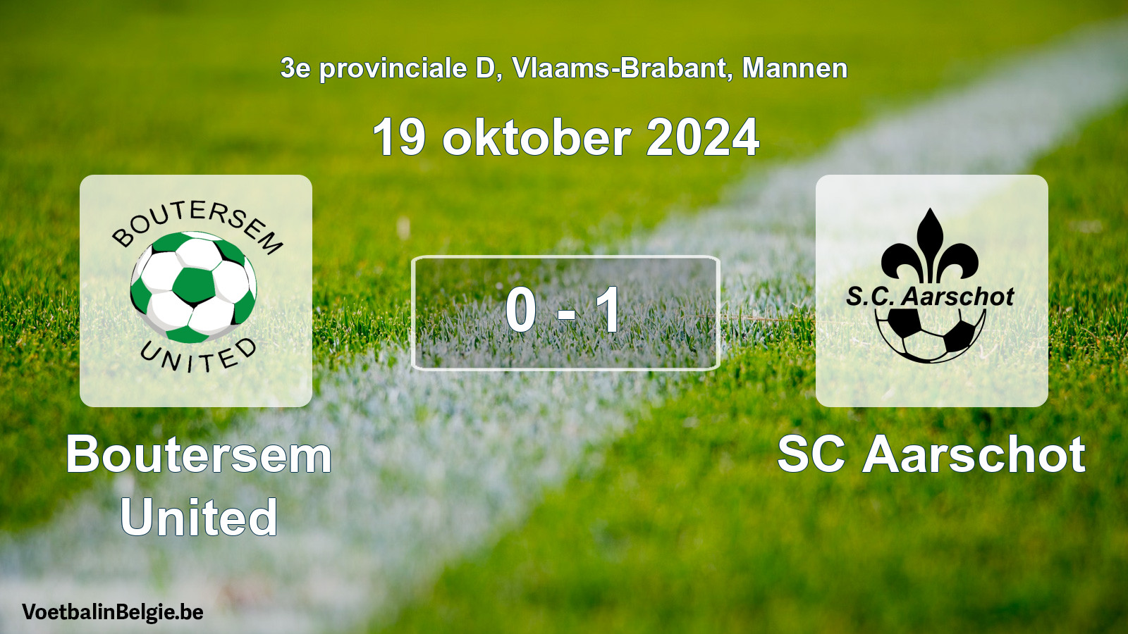 Played match men football: Boutersem United - SC Aarschot 0 - 1 (19 October 2024)