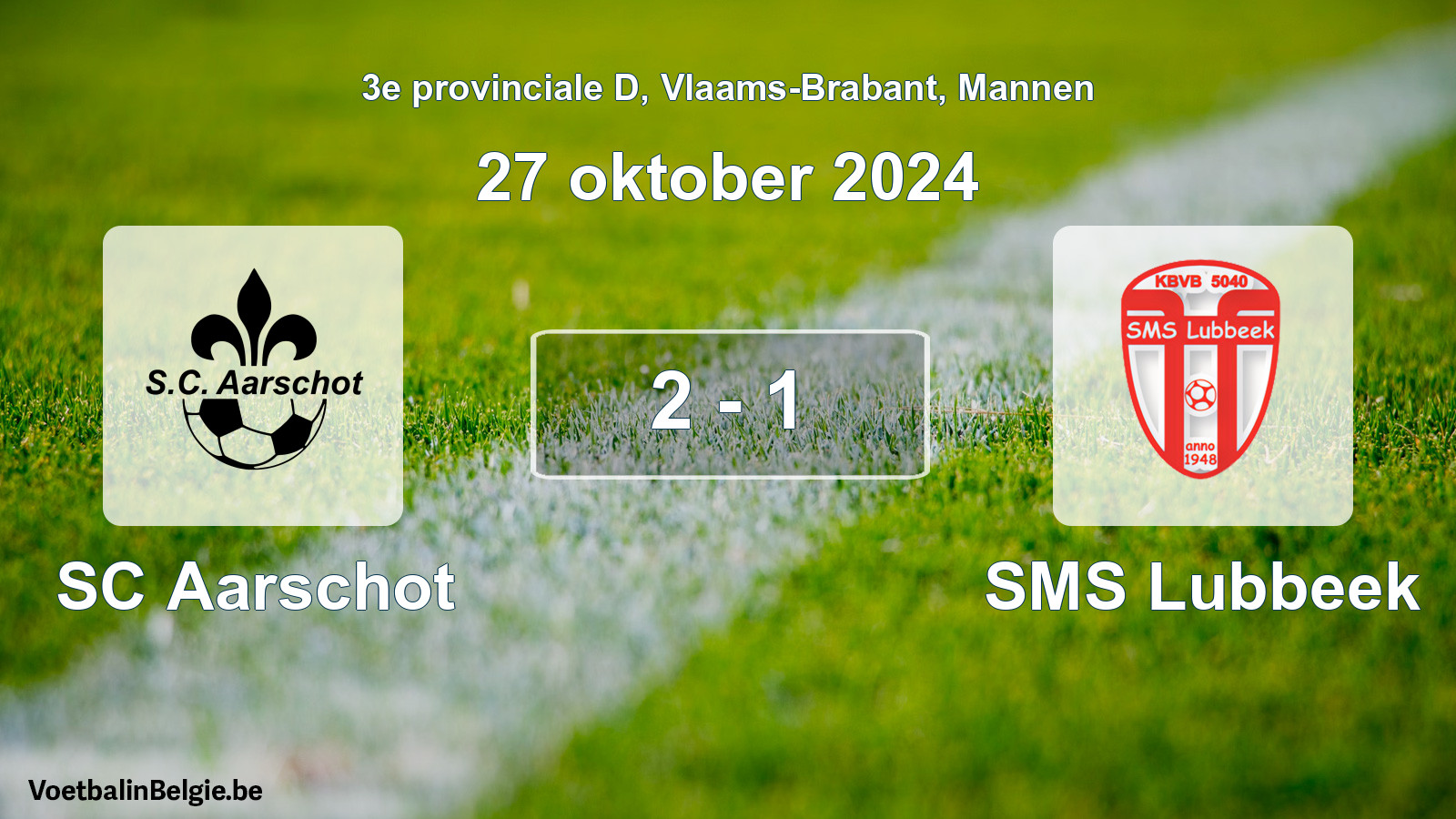 Gespeelde wedstrijd mannenvoetbal: SC Aarschot - SMS Lubbeek 2 - 1 (27 oktober 2024)