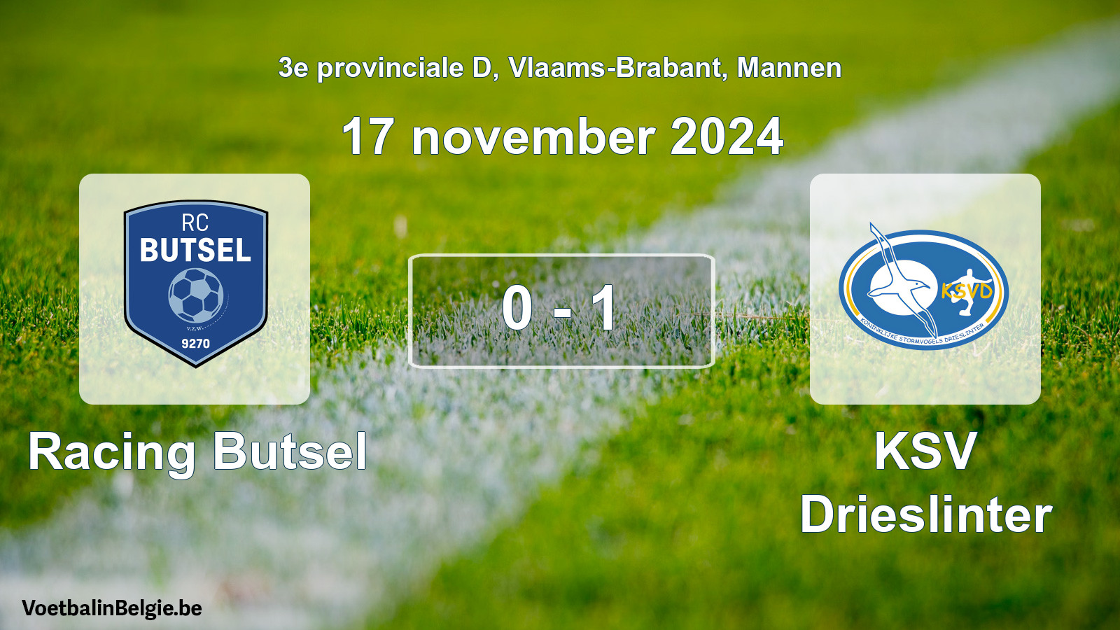 Match joué football hommes: Racing Butsel - KSV Drieslinter 0 - 1 (17 novembre 2024)