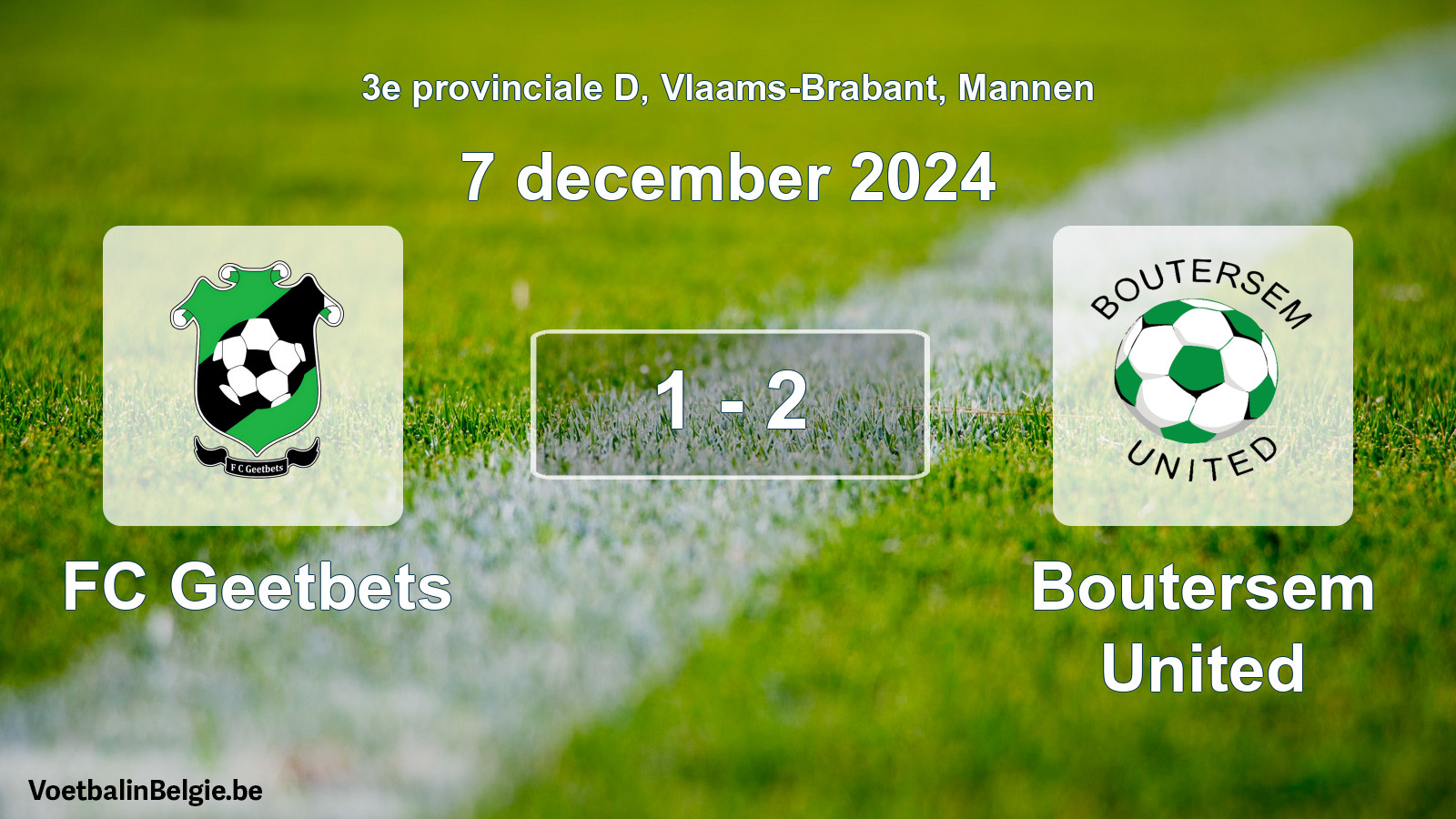 Gespeelde wedstrijd mannenvoetbal: FC Geetbets - Boutersem United 1 - 2 (7 december 2024)
