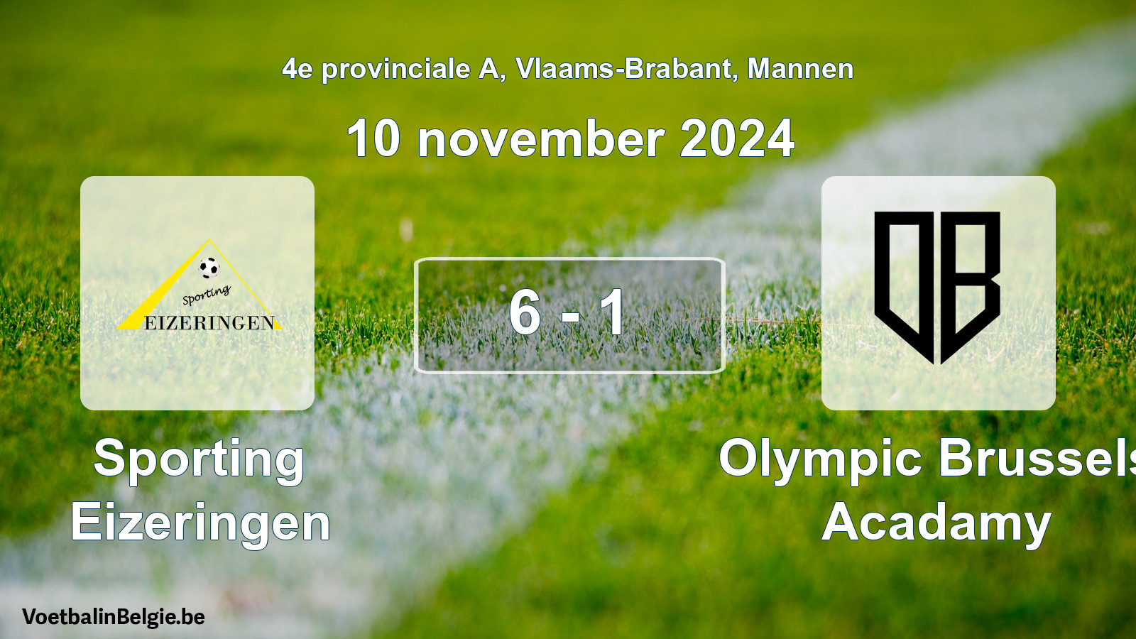 Gespeelde wedstrijd mannenvoetbal: Sporting Eizeringen - Olympic Brussels Acadamy 6 - 1 (10 november 2024)