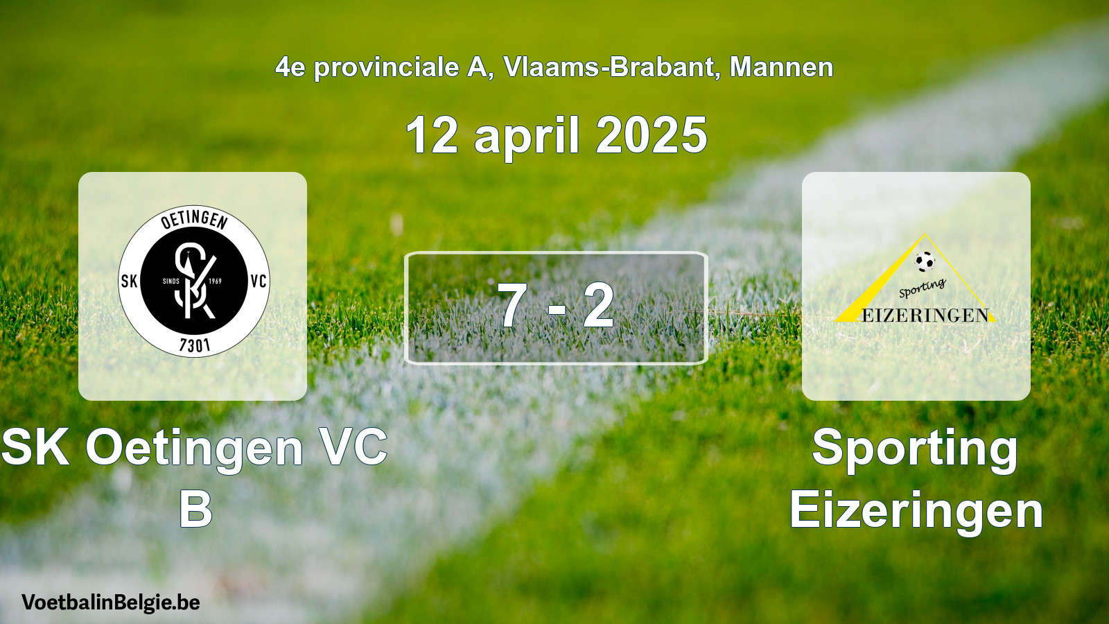 Played match men football: SK Oetingen VC B - Sporting Eizeringen 7 - 2 (12 April 2025)