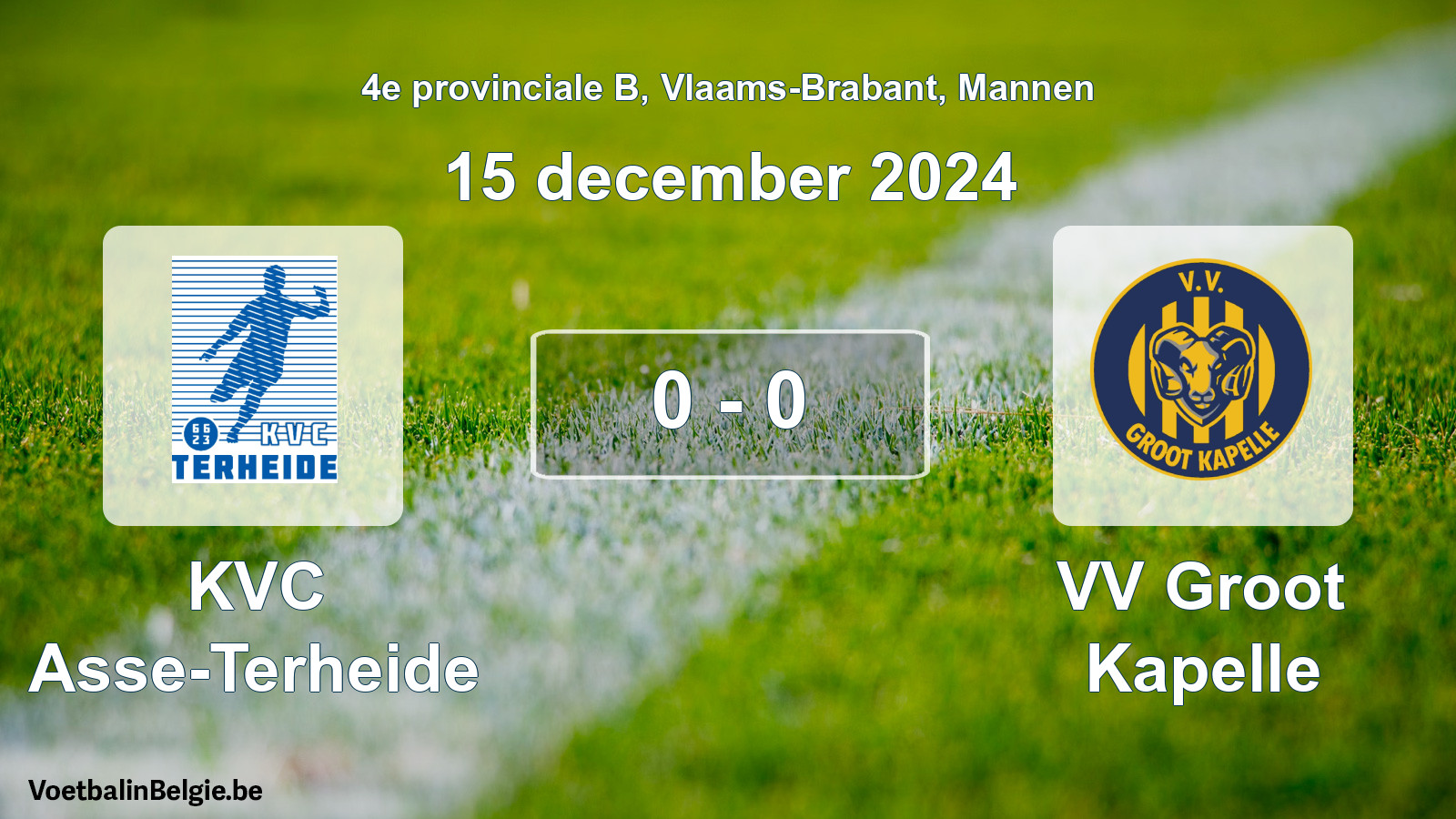 Gespeelde wedstrijd mannenvoetbal: KVC Asse-Terheide - VV Groot Kapelle 0 - 0 (15 december 2024)
