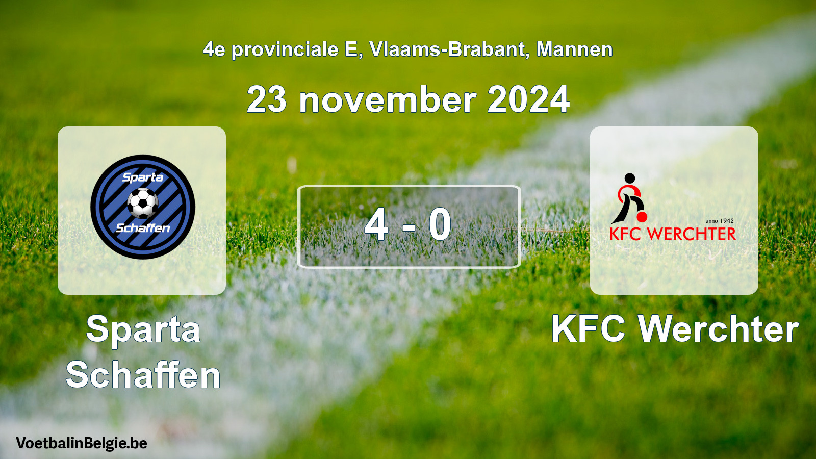 Gespeelde wedstrijd mannenvoetbal: Sparta Schaffen - KFC Werchter 4 - 0 (23 november 2024)