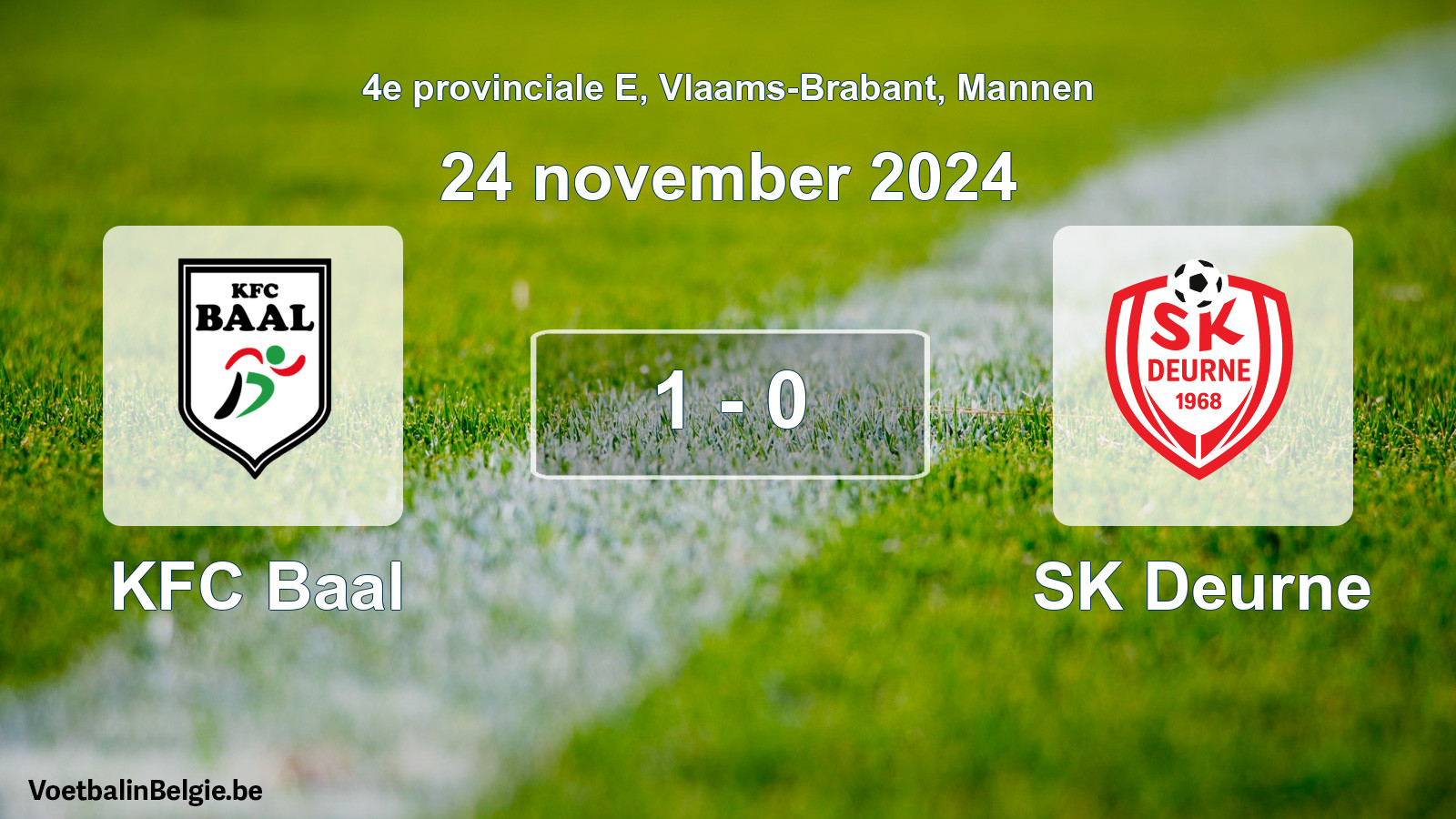 Gespeelde wedstrijd mannenvoetbal: KFC Baal - SK Deurne 1 - 0 (24 november 2024)