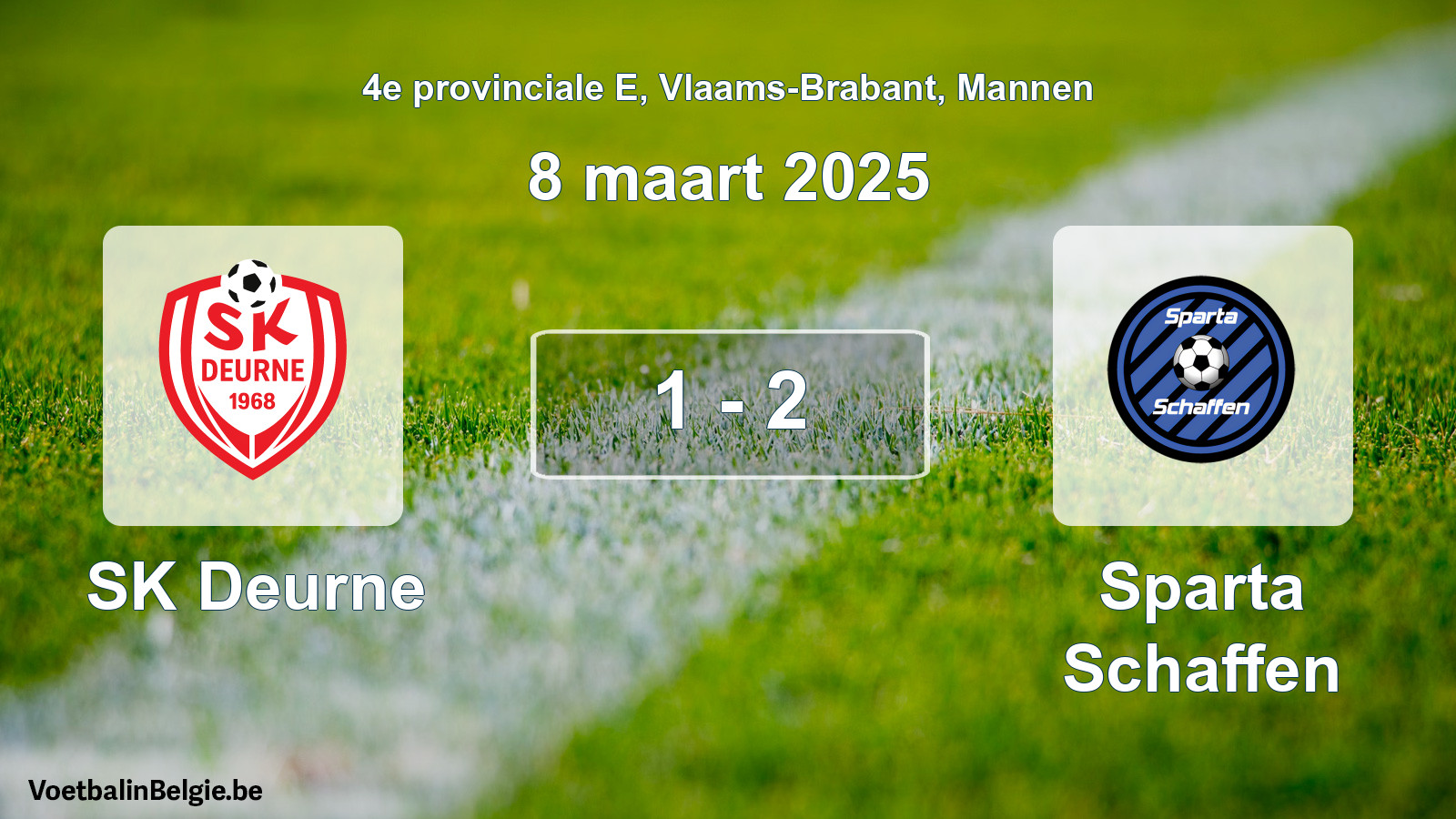 Gespeelde wedstrijd mannenvoetbal: SK Deurne - Sparta Schaffen 1 - 2 (8 maart 2025)