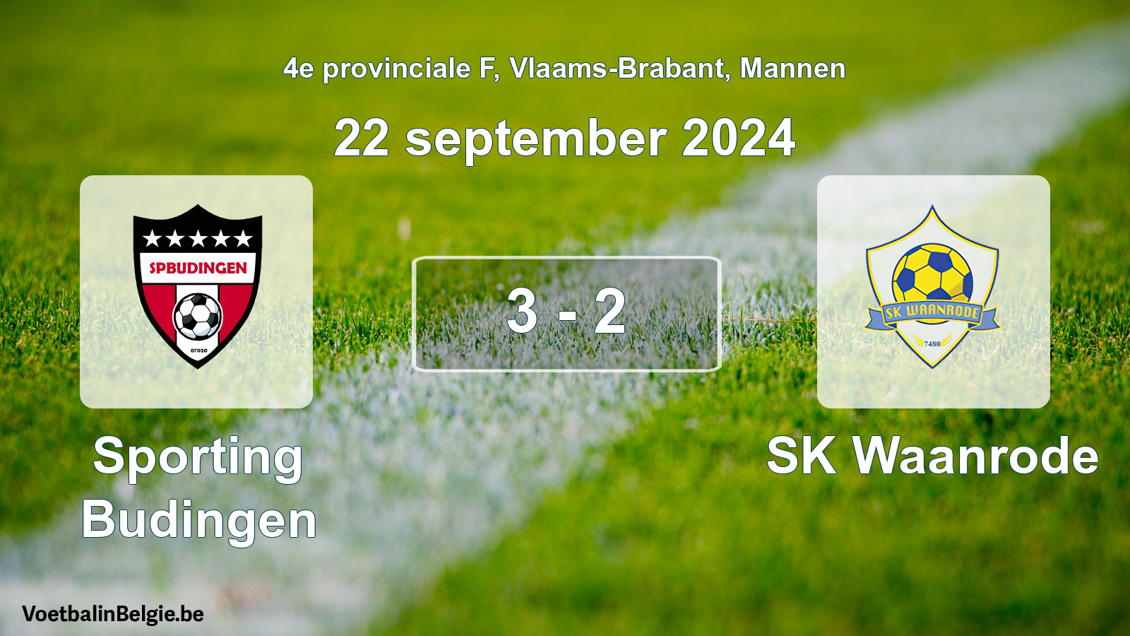 Gespeelde wedstrijd mannenvoetbal: Sporting Budingen - SK Waanrode 3 - 2 (22 september 2024)