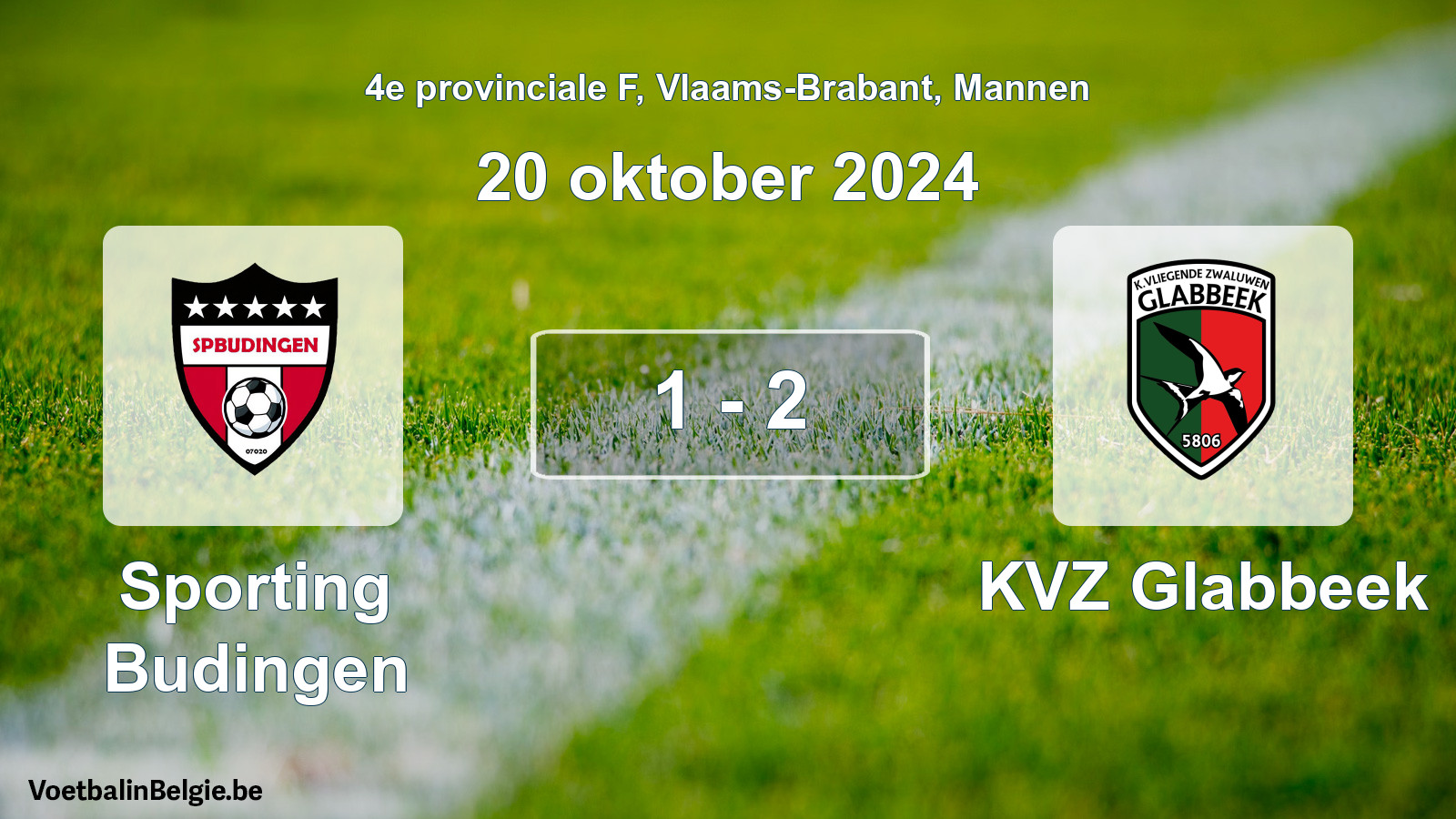 Gespeelde wedstrijd mannenvoetbal: Sporting Budingen - KVZ Glabbeek 1 - 2 (20 oktober 2024)