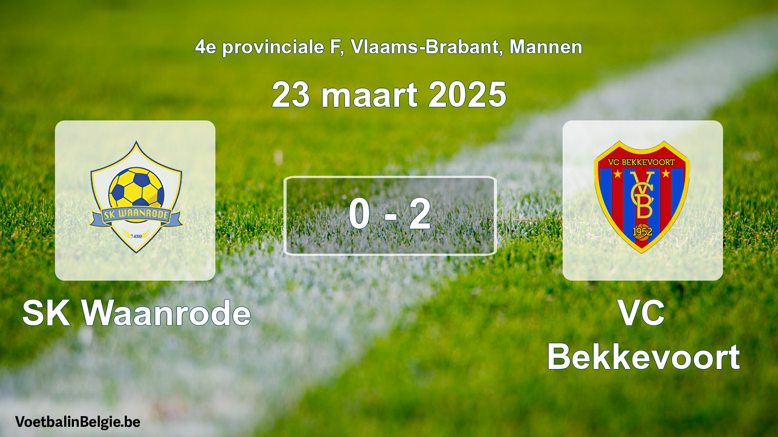 Gespeelde wedstrijd mannenvoetbal: SK Waanrode - VC Bekkevoort 0 - 2 (23 maart 2025)