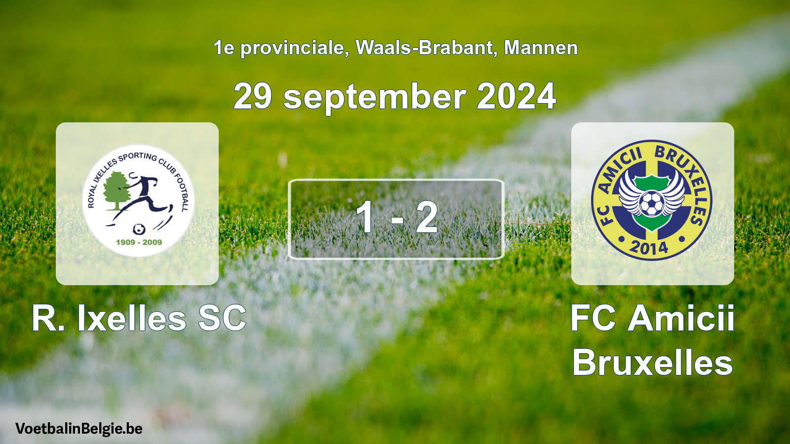 Gespeelde wedstrijd mannenvoetbal: R. Ixelles SC - FC Amicii Bruxelles 1 - 2 (29 september 2024)