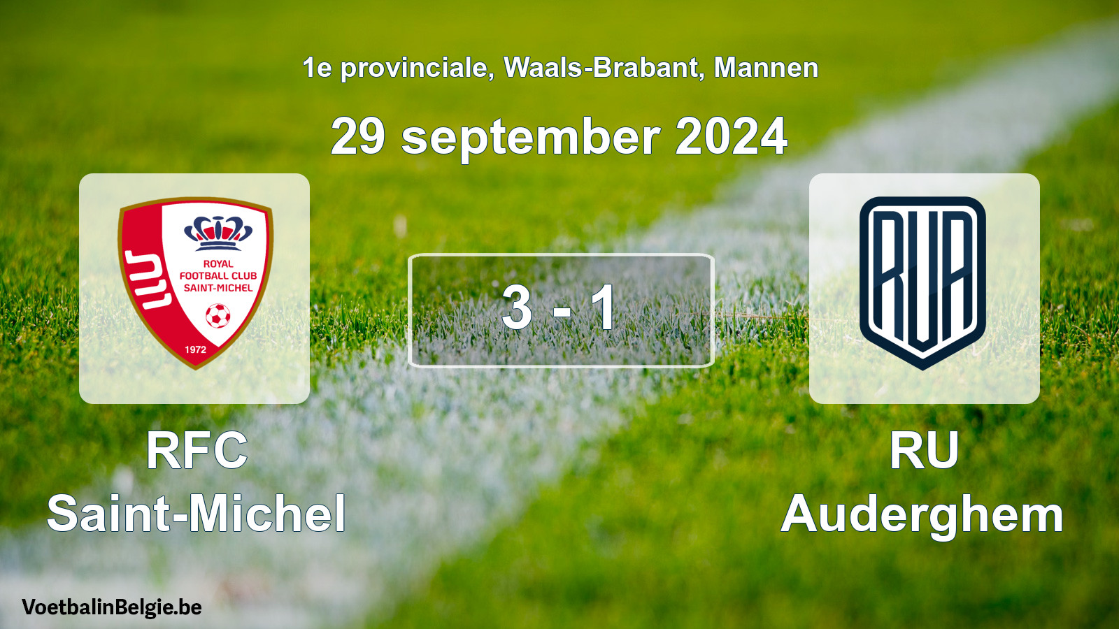 Gespeelde wedstrijd mannenvoetbal: RFC Saint-Michel - RU Auderghem 3 - 1 (29 september 2024)