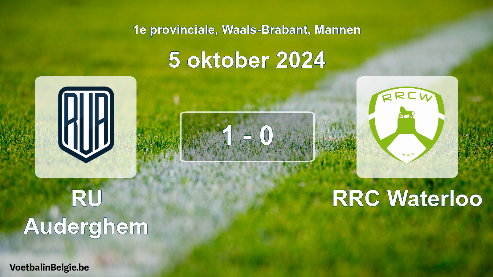 Gespeelde wedstrijd mannenvoetbal: RU Auderghem - RRC Waterloo 1 - 0 (5 oktober 2024)