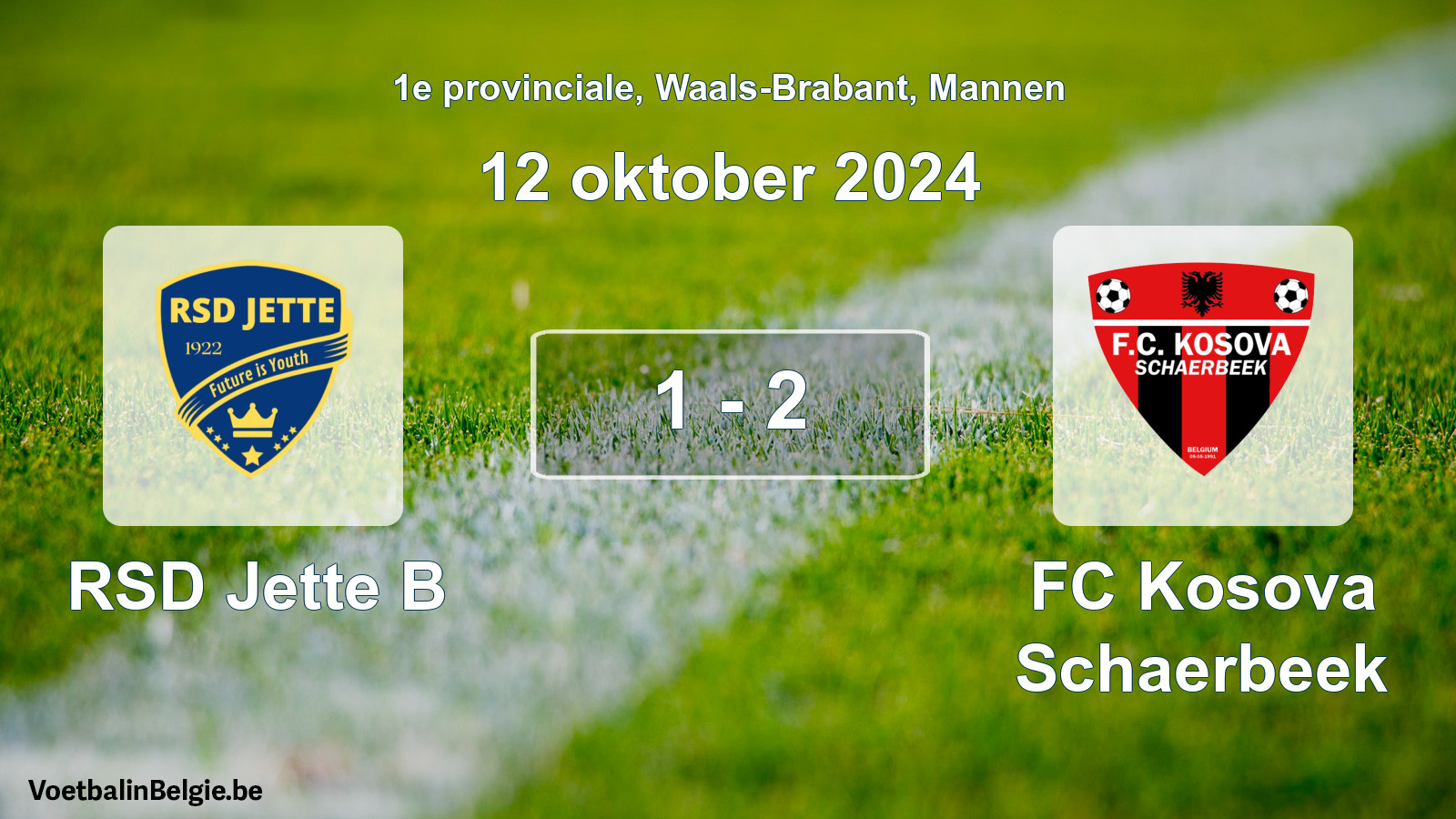 Played match men football: RSD Jette B - FC Kosova Schaerbeek 1 - 2 (12 October 2024)