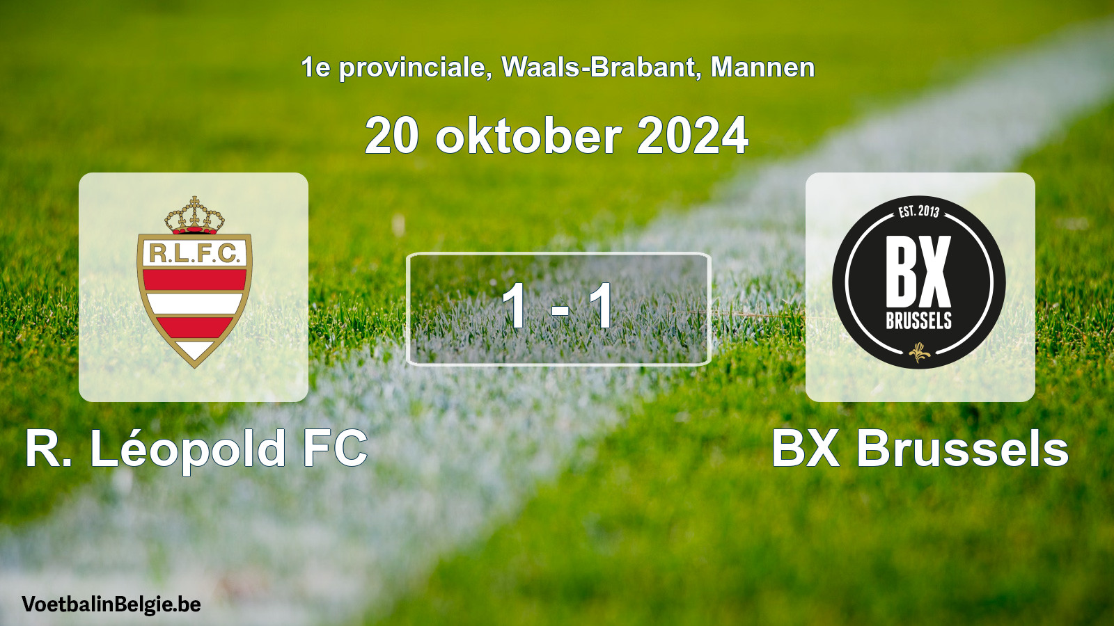 Gespeelde wedstrijd mannenvoetbal: R. Léopold FC - BX Brussels 1 - 1 (20 oktober 2024)