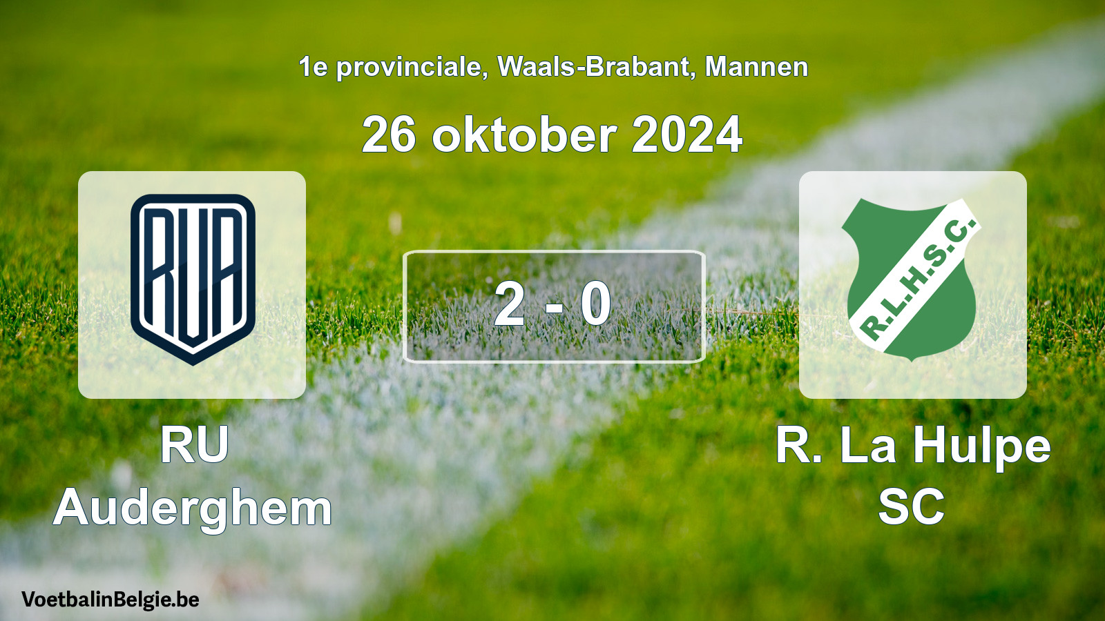 Gespeelde wedstrijd mannenvoetbal: RU Auderghem - R. La Hulpe SC 2 - 0 (26 oktober 2024)