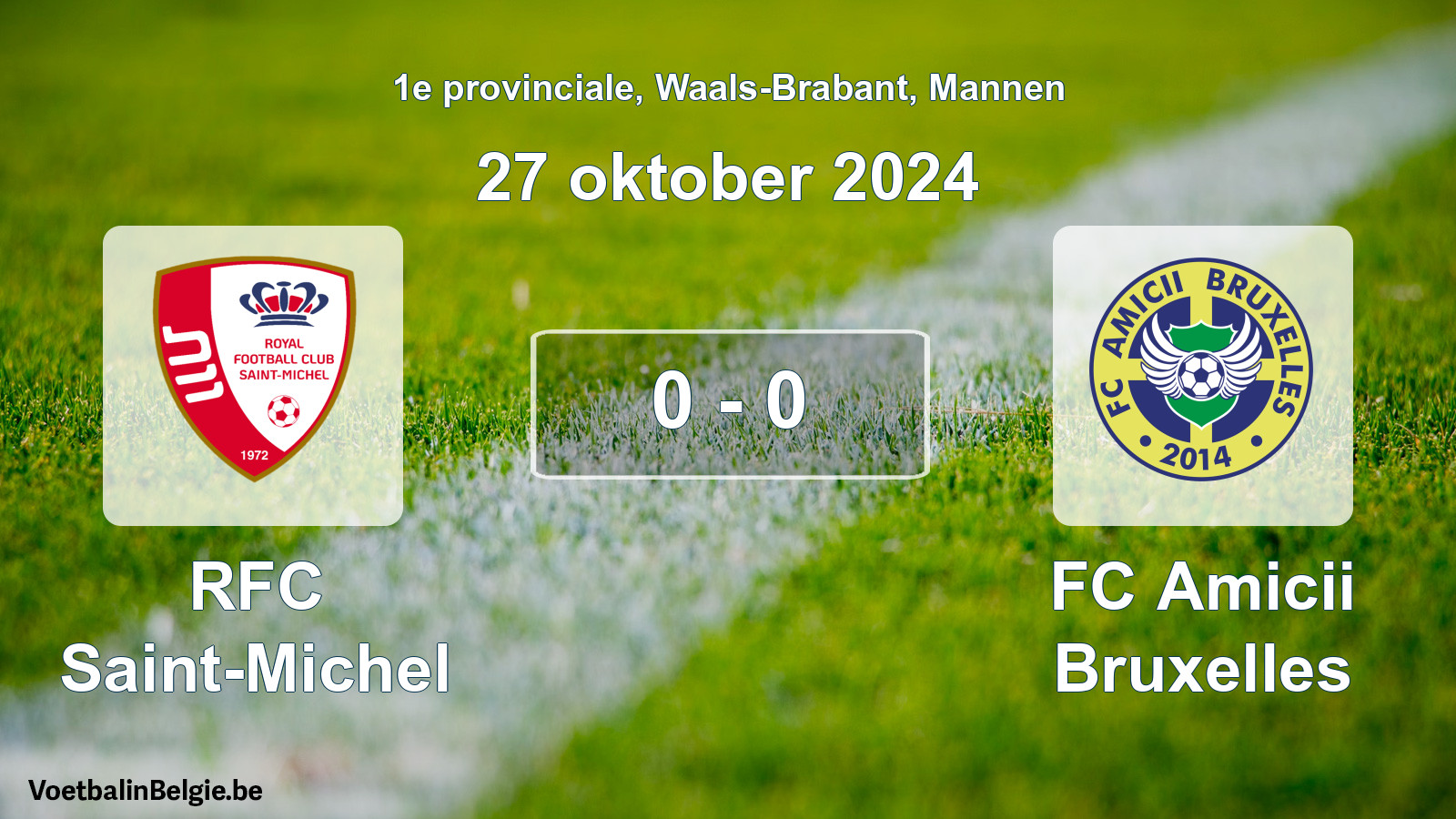 Gespeelde wedstrijd mannenvoetbal: RFC Saint-Michel - FC Amicii Bruxelles 0 - 0 (27 oktober 2024)