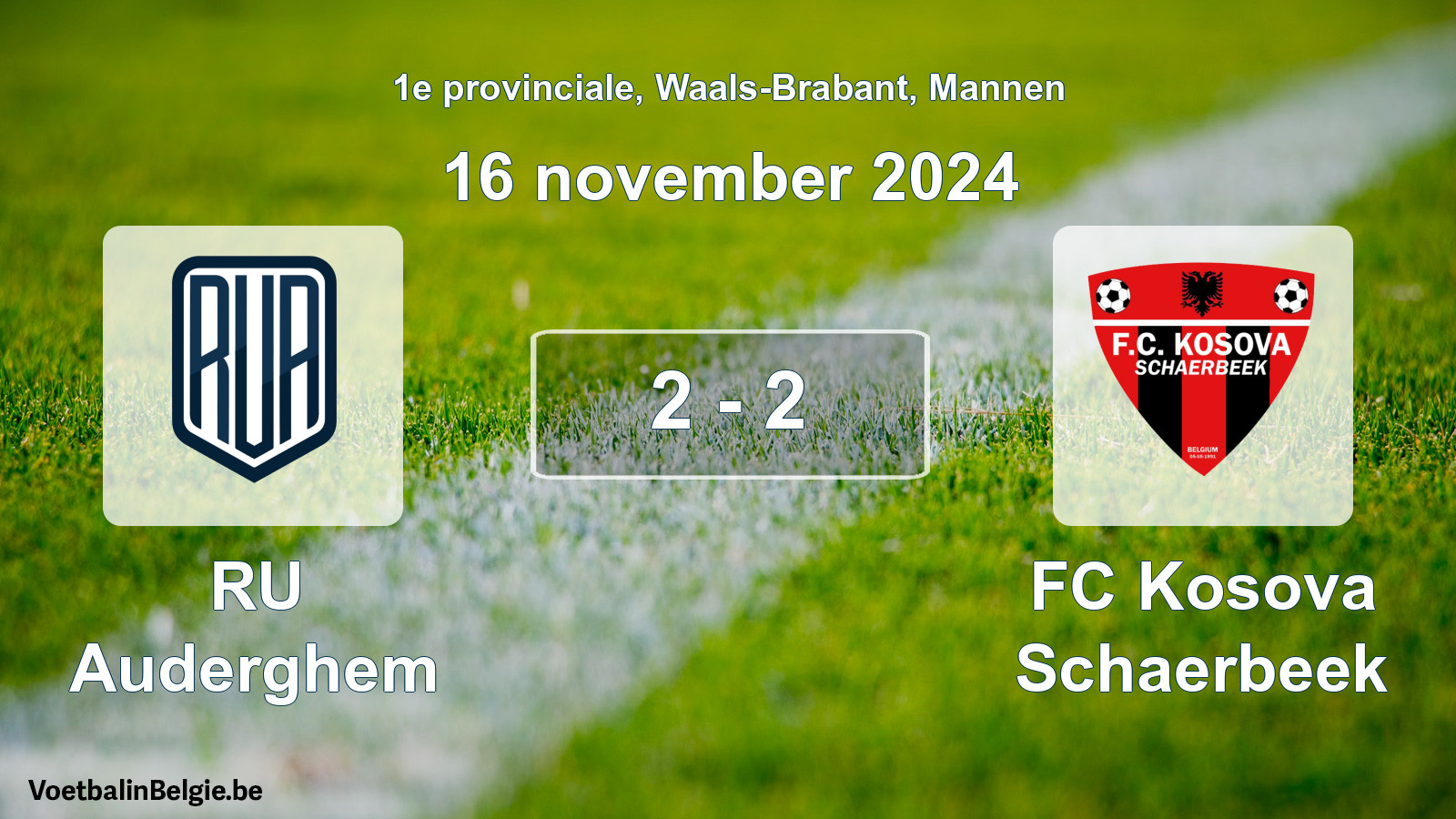 Gespeelde wedstrijd mannenvoetbal: RU Auderghem - FC Kosova Schaerbeek 2 - 2 (16 november 2024)
