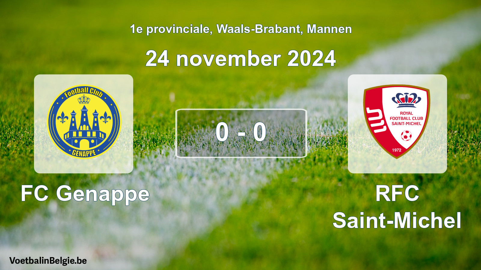 Gespeelde wedstrijd mannenvoetbal: FC Genappe - RFC Saint-Michel 0 - 0 (24 november 2024)
