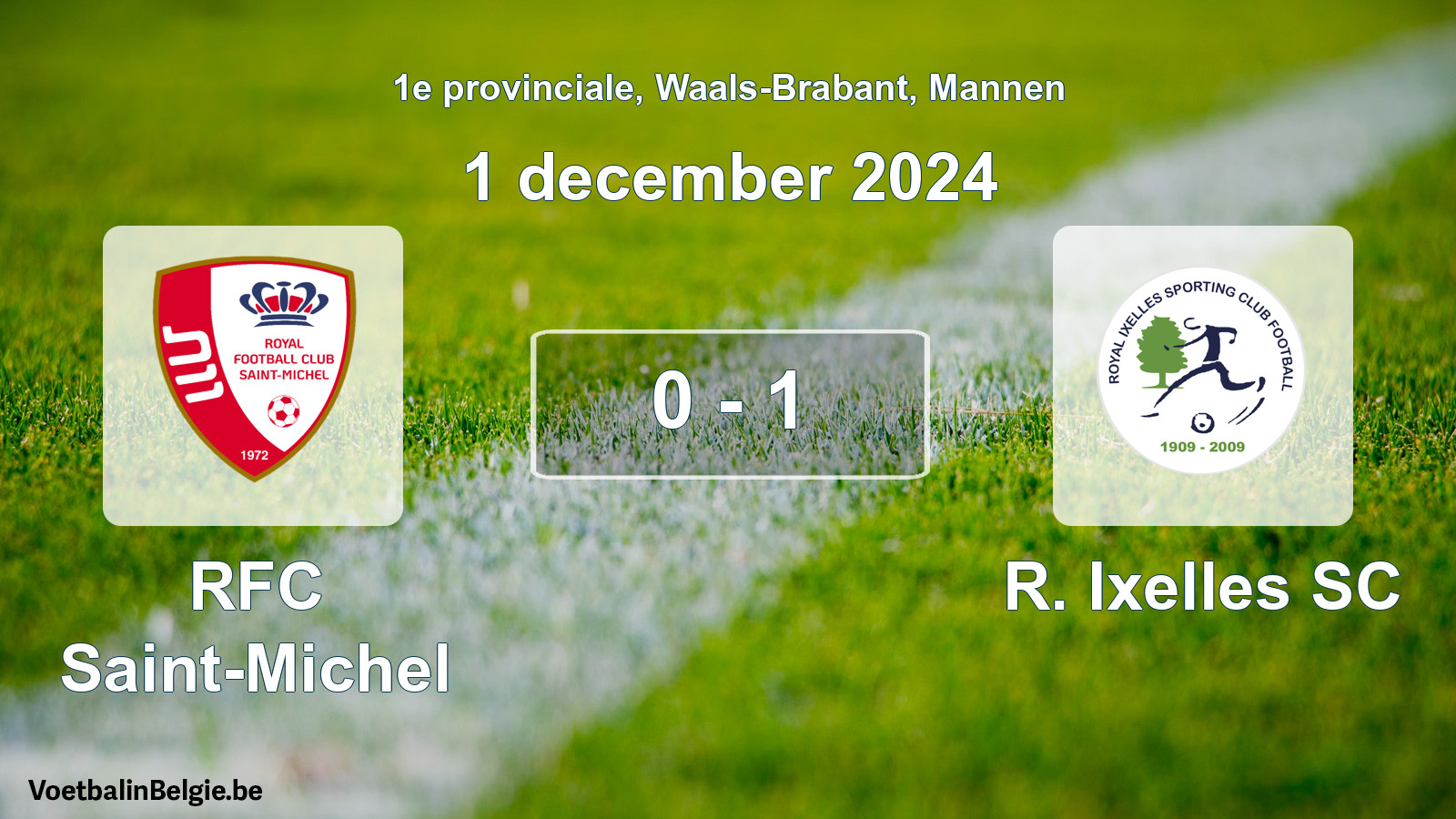 Gespeelde wedstrijd mannenvoetbal: RFC Saint-Michel - R. Ixelles SC 0 - 1 (1 december 2024)